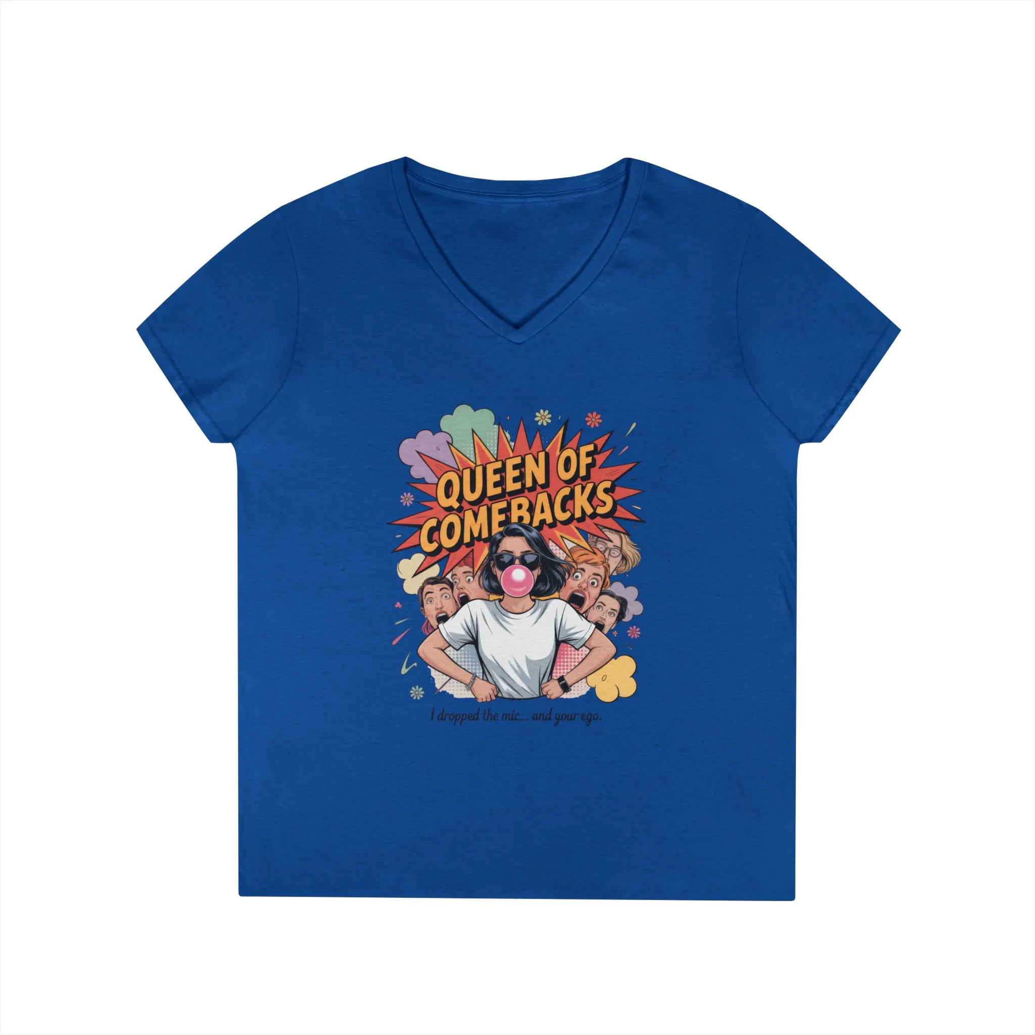 Queen of Comebacks V-Neck T-Shirt, Funny Graphic Tee, Gift for Friends, Humor Apparel, Casual Wear, Comedic Shirt - Image 11
