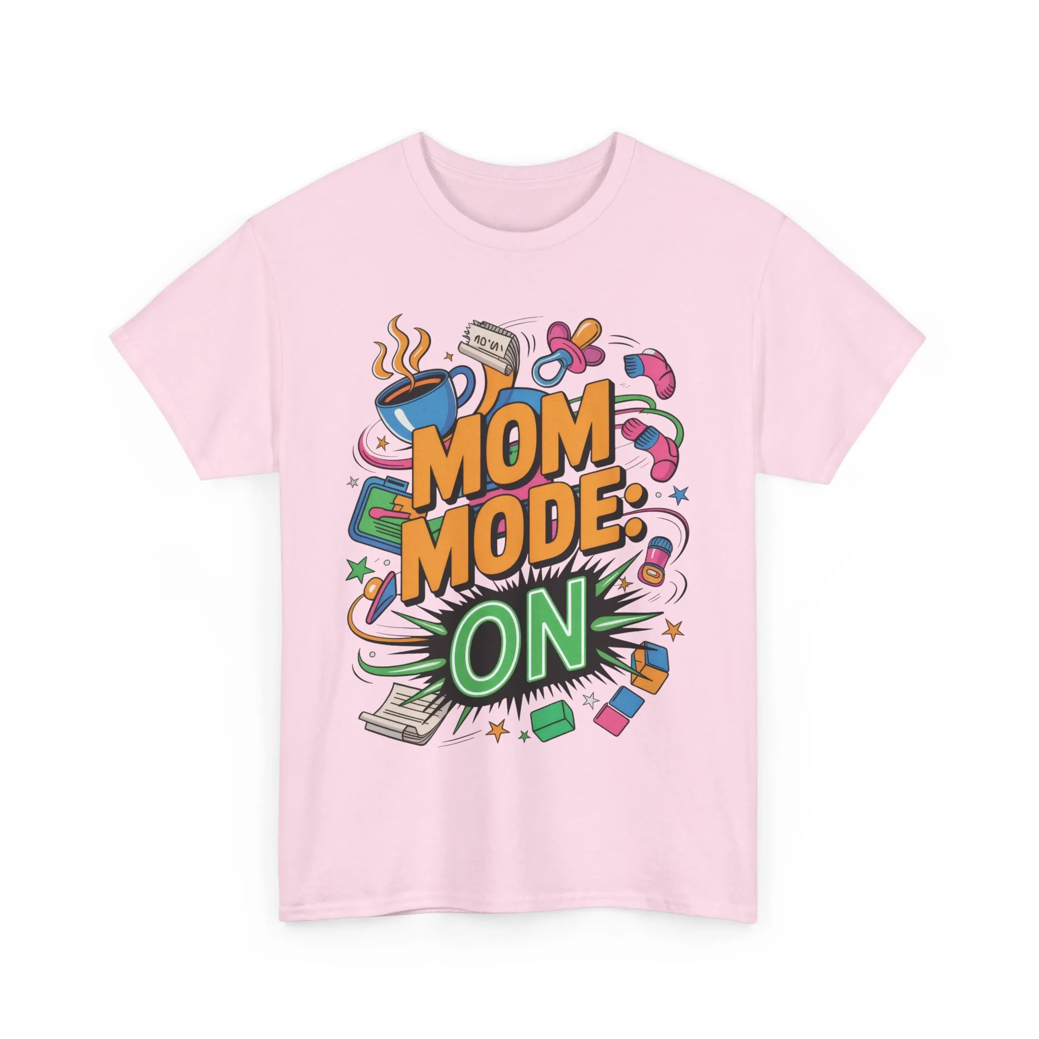 Mom Mode ON Cotton Tee, Funny Mom T-Shirt, Gift for Mothers, Parent Life Apparel, Mother's Day Humor T-Shirt, Cute Mama Life Graphic Tee - Image 21