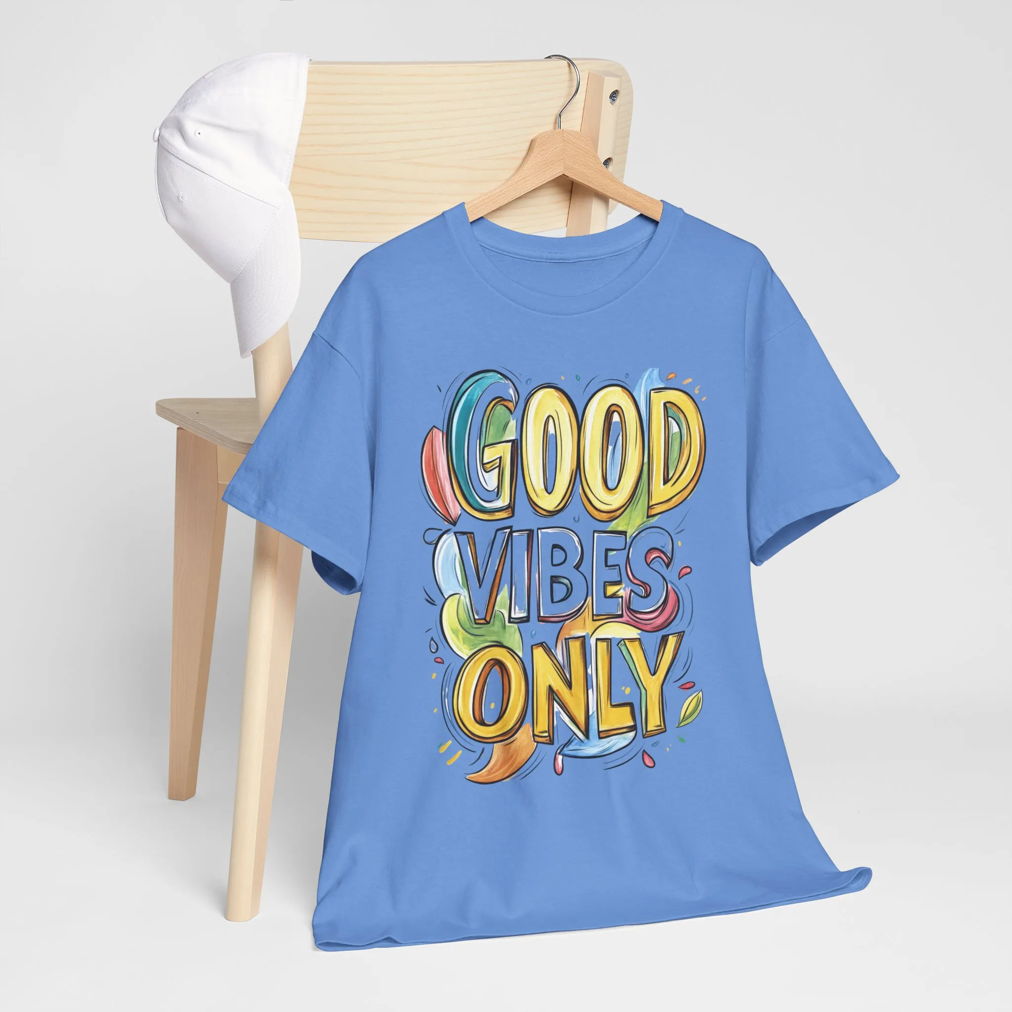 Good Vibes Only Women's Heavy Cotton Tee, Positive Energy Shirt, Graphic T-Shirt, Women's Casual Wear, Gift for Friends, Summer Outfit - Image 15