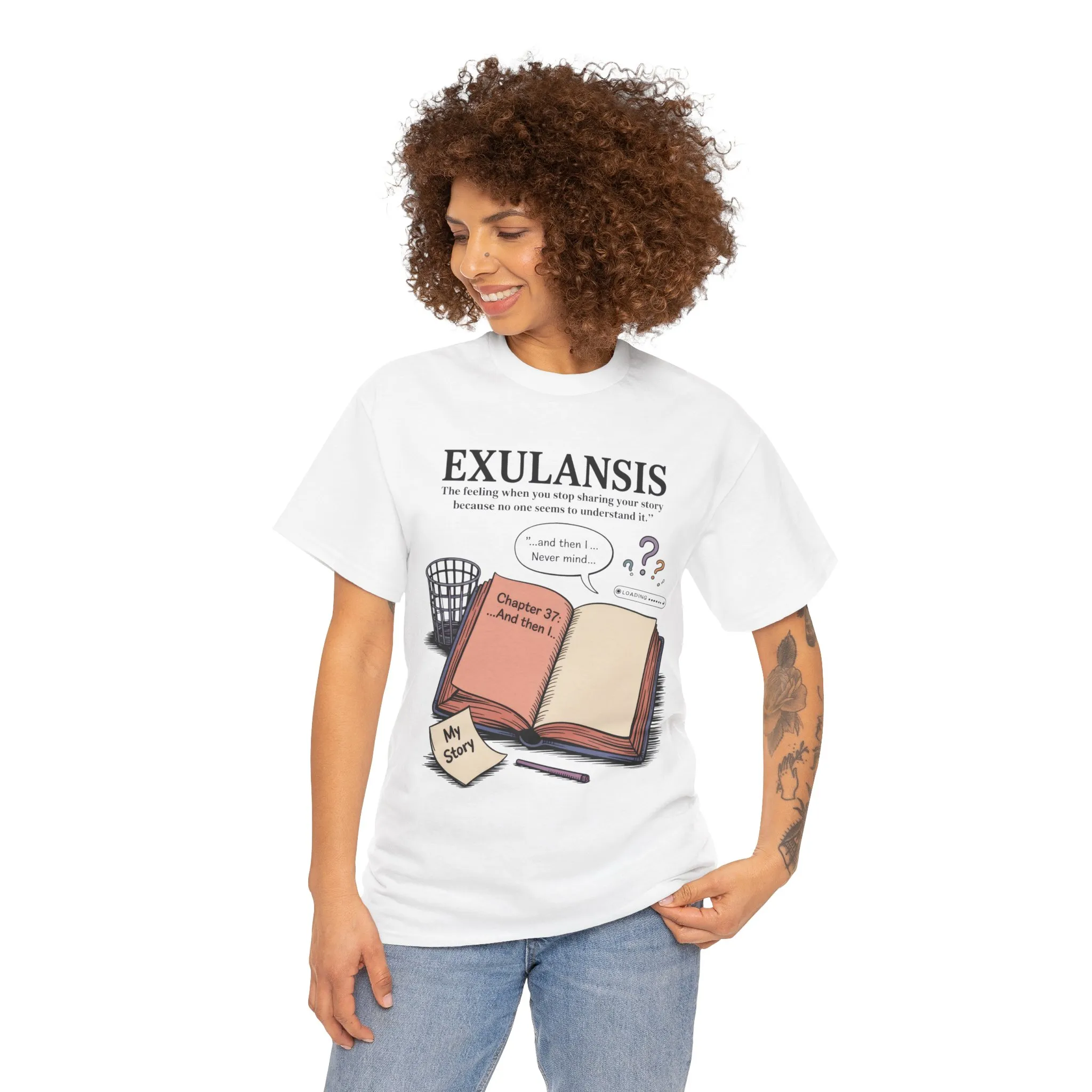 Exulansis Shirt, Emotional Aesthetic Word Tee, Deep Meaning Typography Graphic Tee, Women's Heavy Cotton Tee, deep meaning t shirt