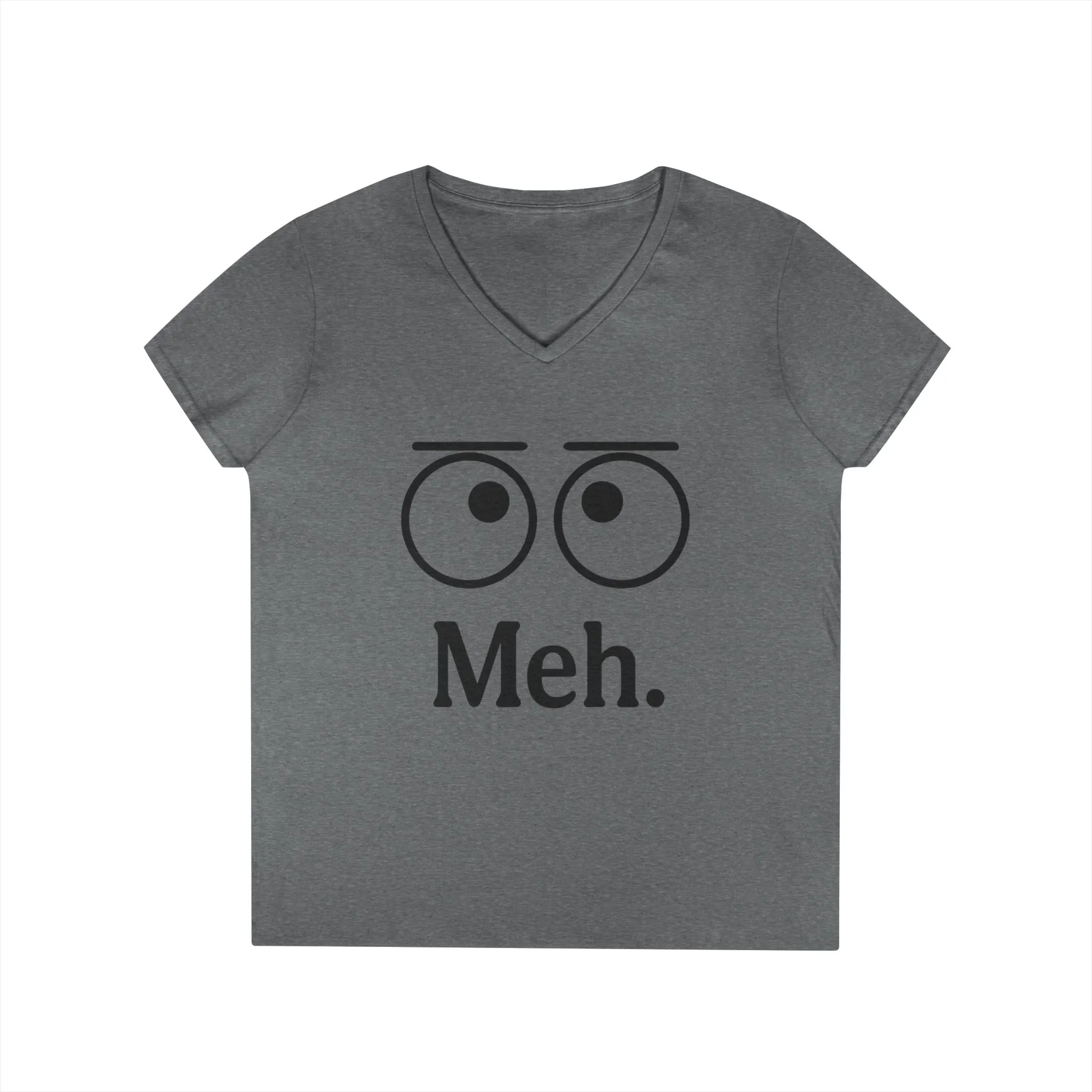 Funny Ladies' V-Neck T-Shirt - "Meh." Graphic, Casual Humor Tee, Gift for Her, Everyday Wear, Cute Top - Image 8