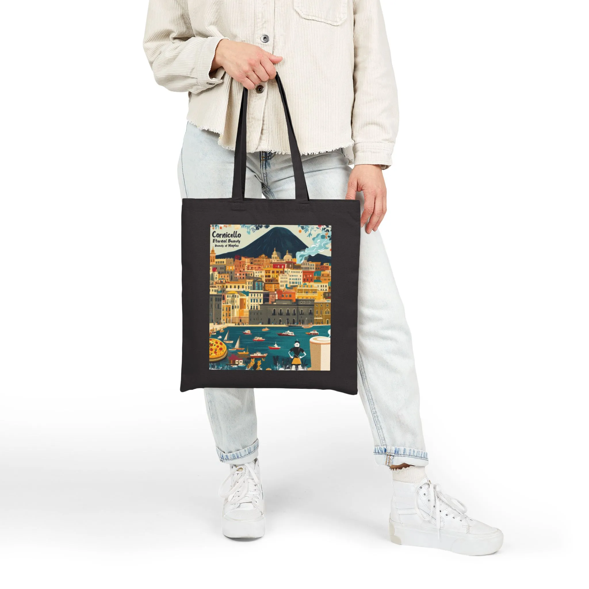 Vintage Italian Landscape Cotton Canvas Tote Bag, Eco-Friendly Bag, Beach Tote, Gift for Travelers, Summer Outing Bag, Shopping Bag - Image 9