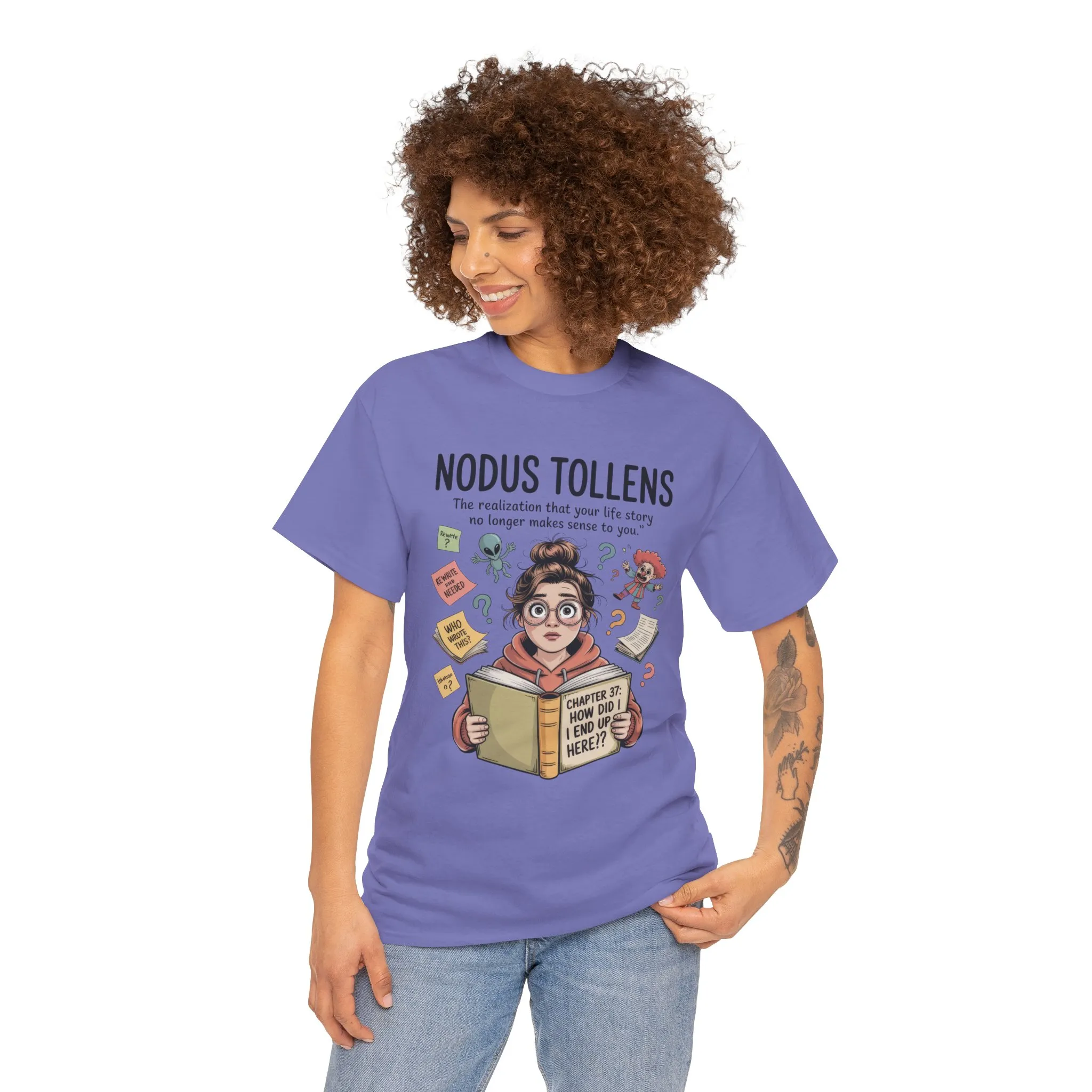 Nodus Tollens Tee, Women`s Heavy Cotton Shirt, Latin Words, Moods & Modes, Self-Awareness, Personal Development - Image 2