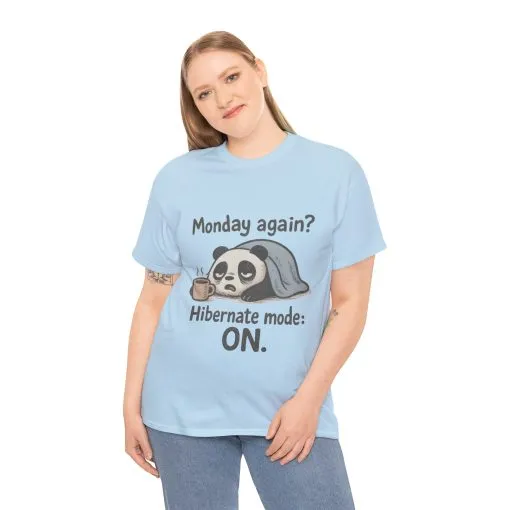 Funny Panda Hibernate Tee, Cute Animal Shirt, Unisex Cotton Tee, Gift for Lazy Days, Monday Motivation T-shirt - Image 35