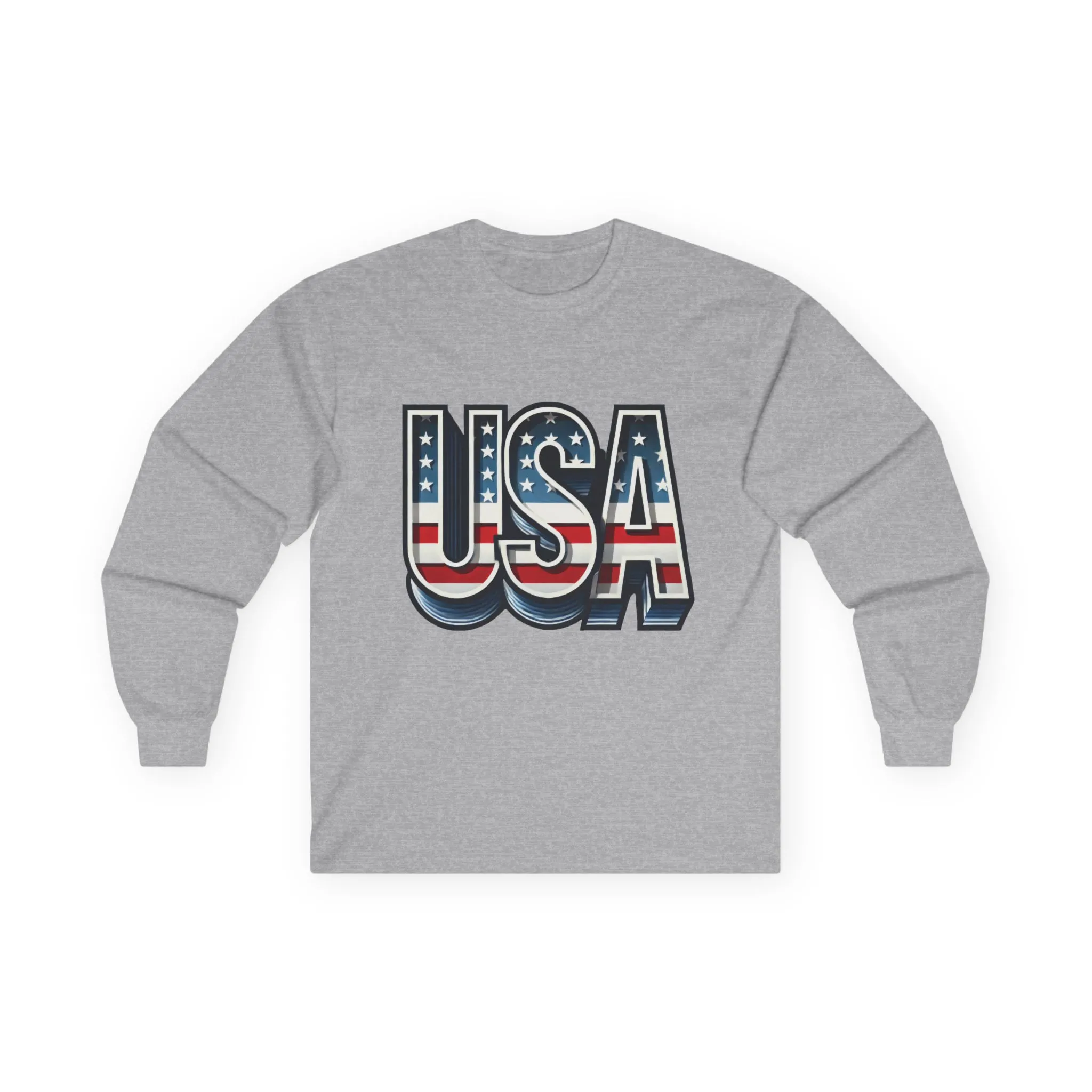 USA Graphic Long Sleeve Tee, Patriotic Shirt, Unisex Casual Wear, Independence Day Gift, Vintage Americana Apparel - Image 7