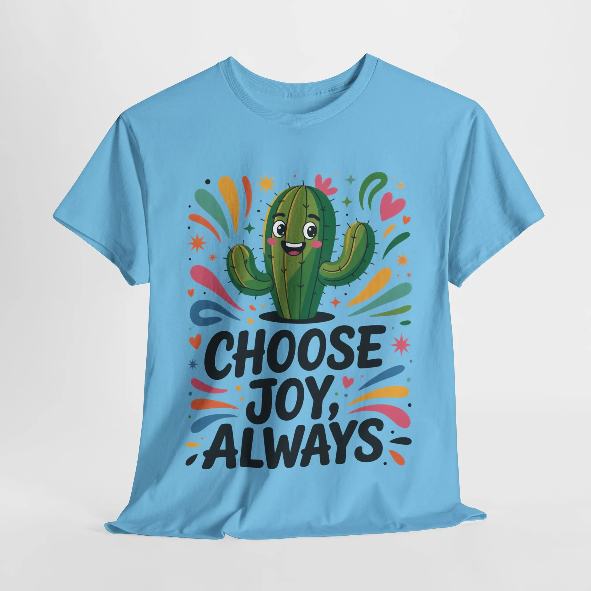 Choose Joy Always Cactus Women's Tee, Women's Casual T-Shirt, Happy Vibes Apparel, Positive Quote Shirt, Joyful Statement Tee - Image 3