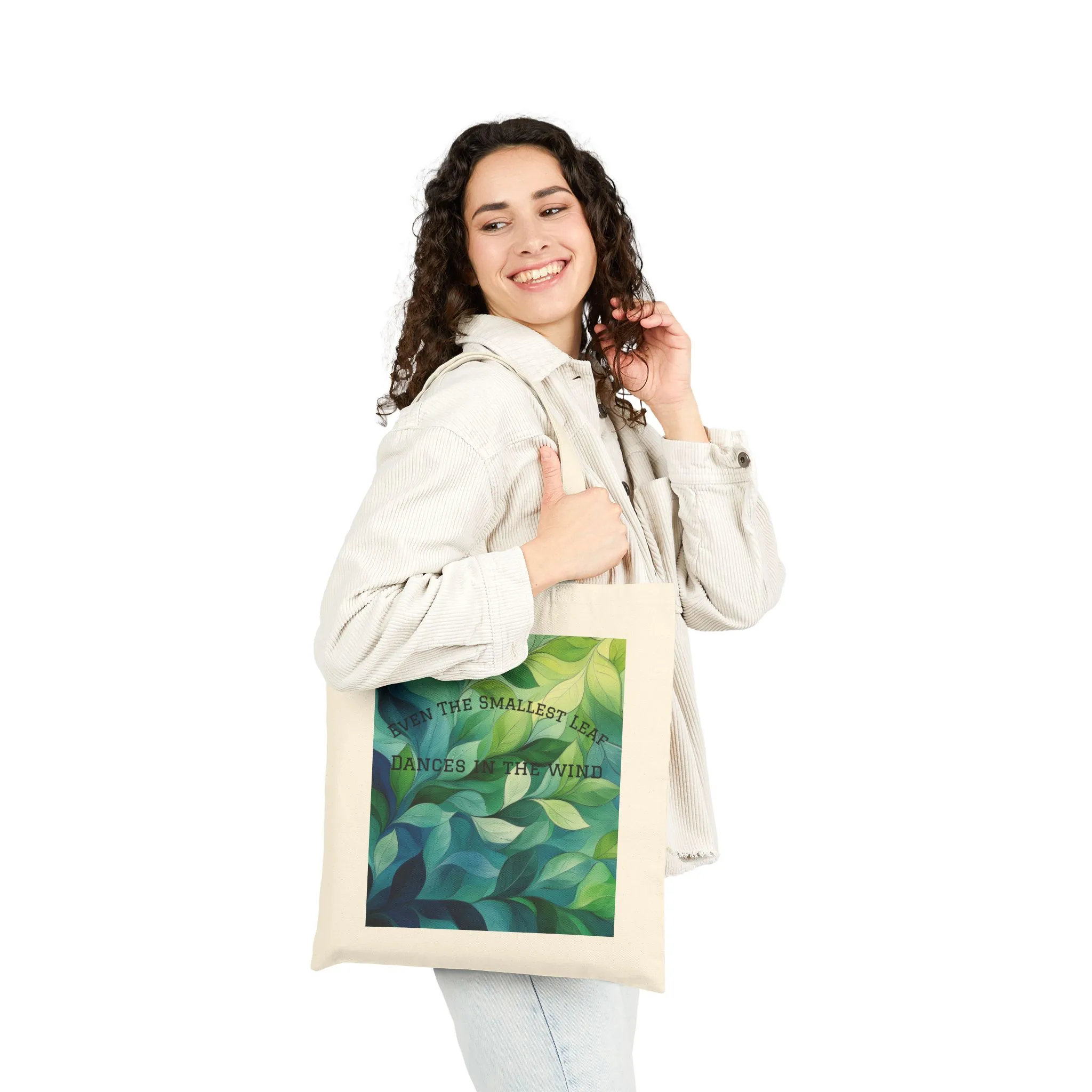 Nature-Inspired Canvas Tote Bag with Inspirational Quote, Eco-Friendly Shopping Bag, Greenery Art Tote, Gift for Nature Lovers, [...] - Image 2