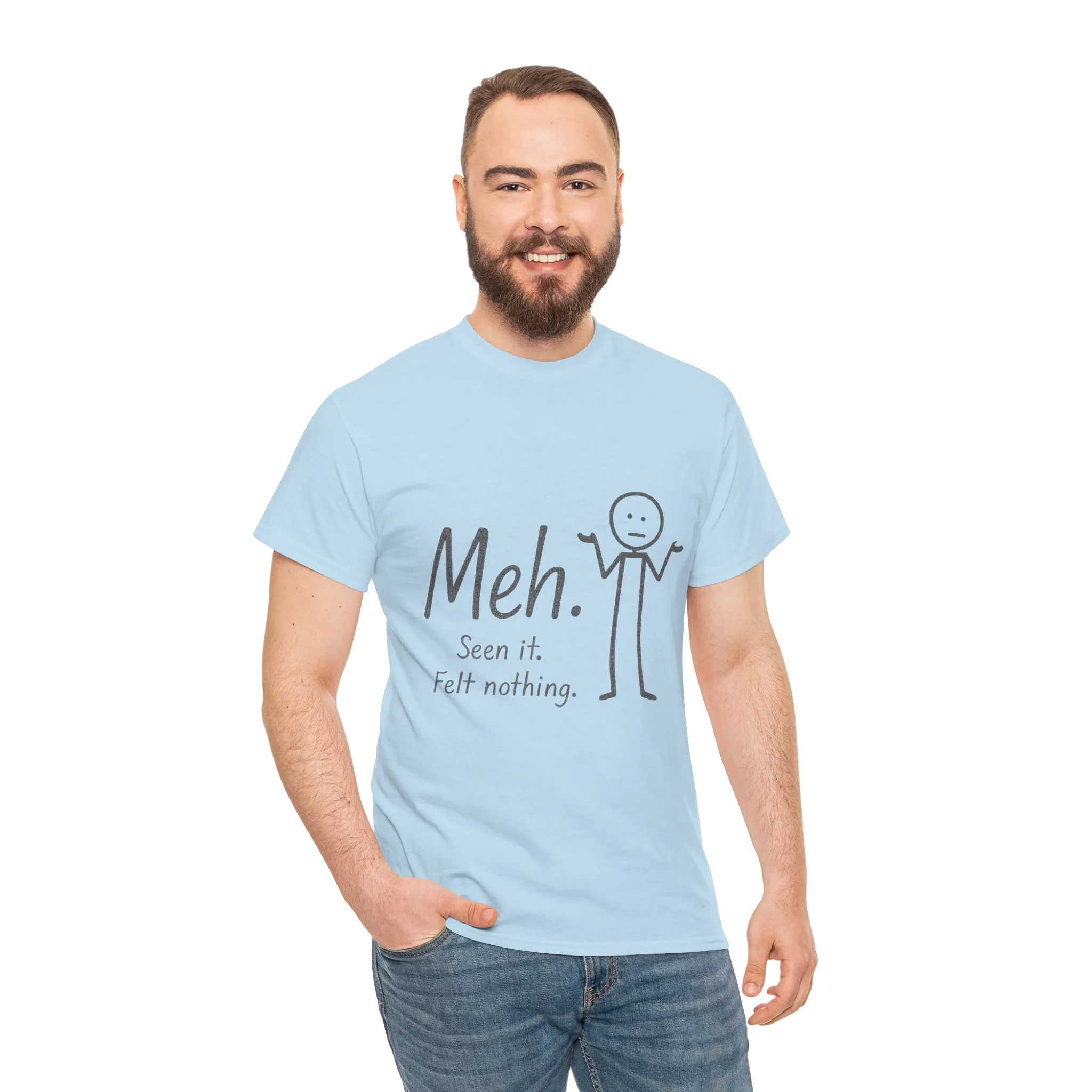 Meh. Heavy Cotton Men's Tee, Comfortable & Casual Humor Shirt, Gift for Friends, Relaxed Fit for Everyday Wear, Ideal for Birthdays, Moods - Image 27