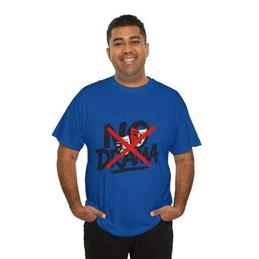 No Drama Unisex Heavy Cotton Tee, Casual Shirt, Gift for Friends, Relaxed Fit, Comfort Wear, Everyday Style - Image 10