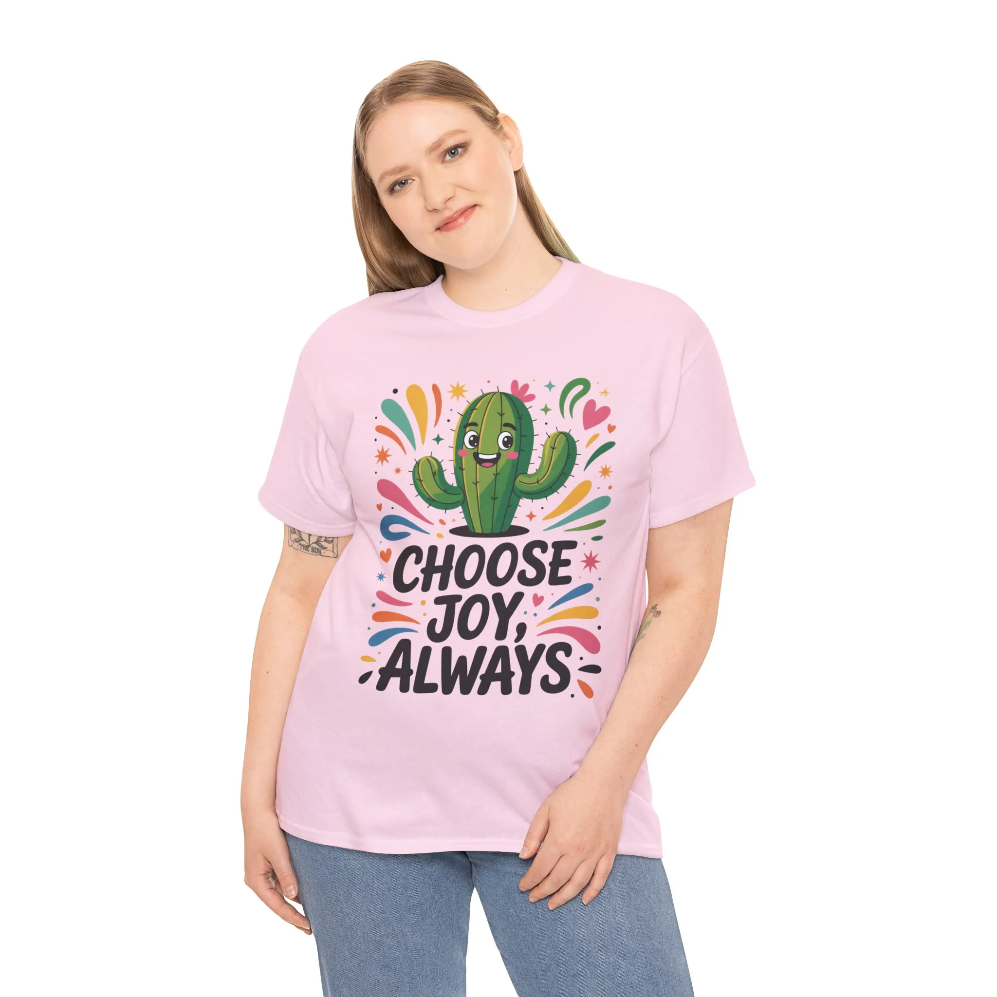 Choose Joy Always Cactus Women's Tee, Women's Casual T-Shirt, Happy Vibes Apparel, Positive Quote Shirt, Joyful Statement Tee - Image 23