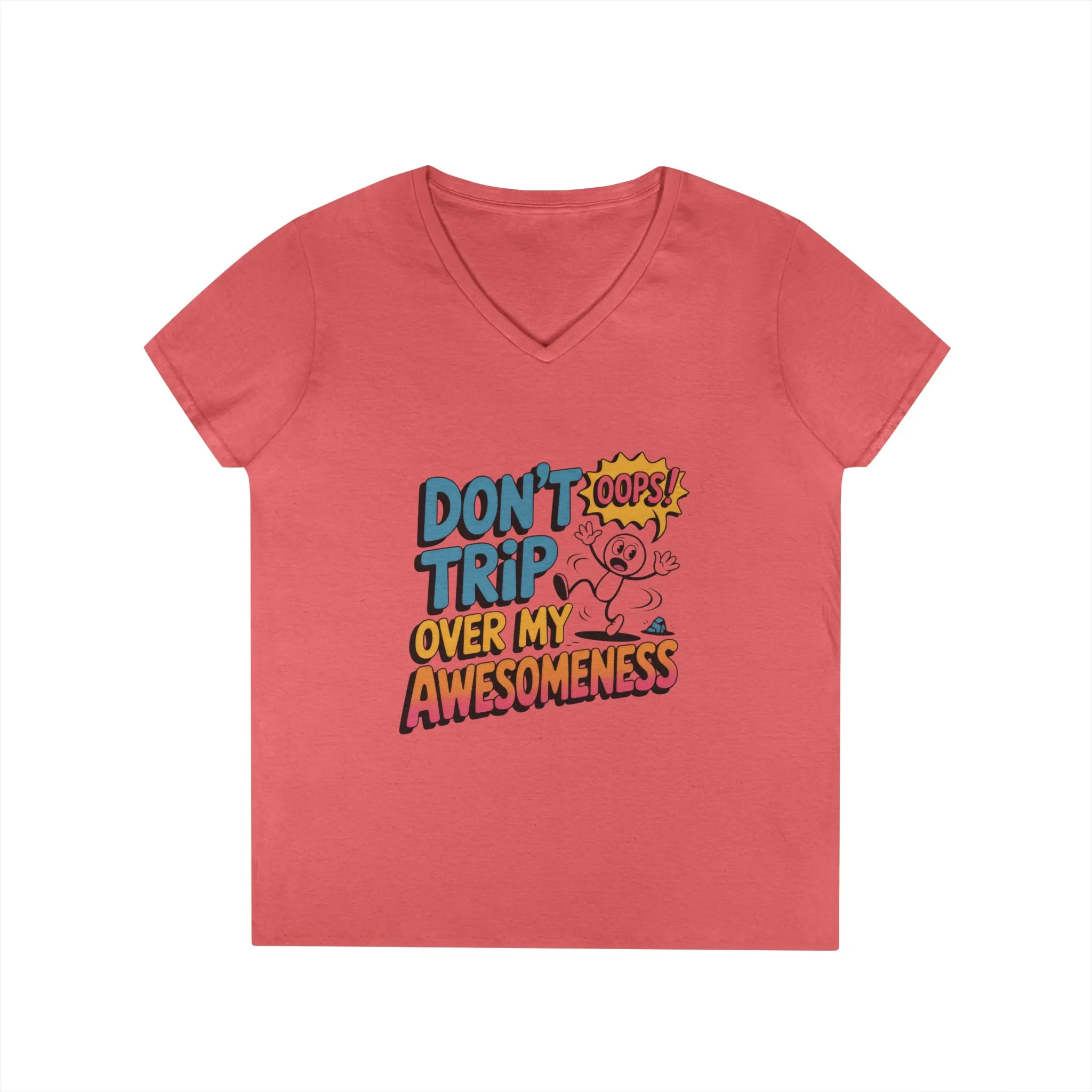 Funny Ladies' V-Neck T-Shirt, Don't Trip Over My Awesomeness Tee, Casual Wear, Gift for Her, Funny T-Shirt, Humor Tee, young girl t-shirt - Image 2