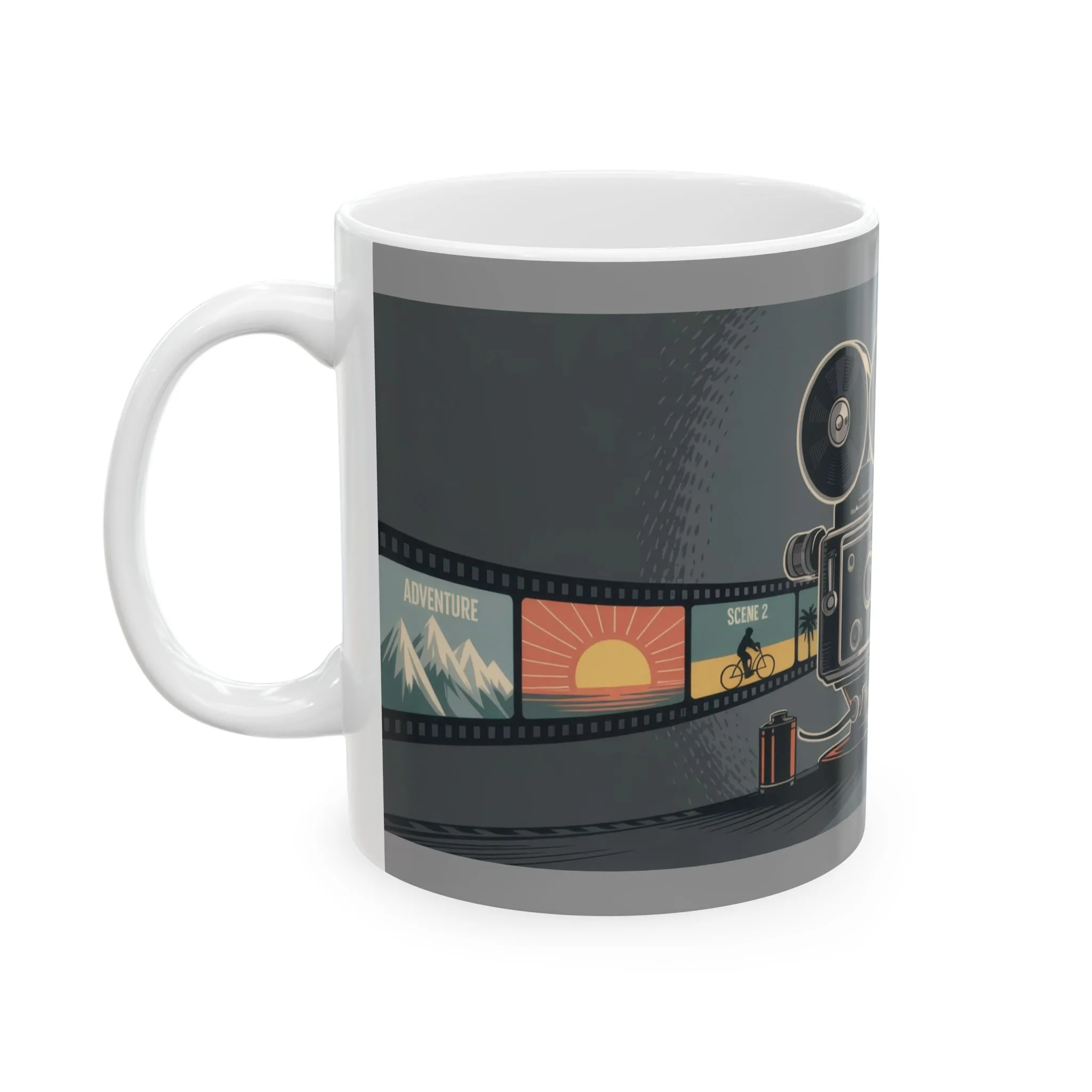 Vintage Movie Camera Ceramic Mug - Perfect Gift for Filmmakers, Photographers, Movie Lovers, Cinematic Coffee Cup, Retro Movie Lover Mug - Image 3