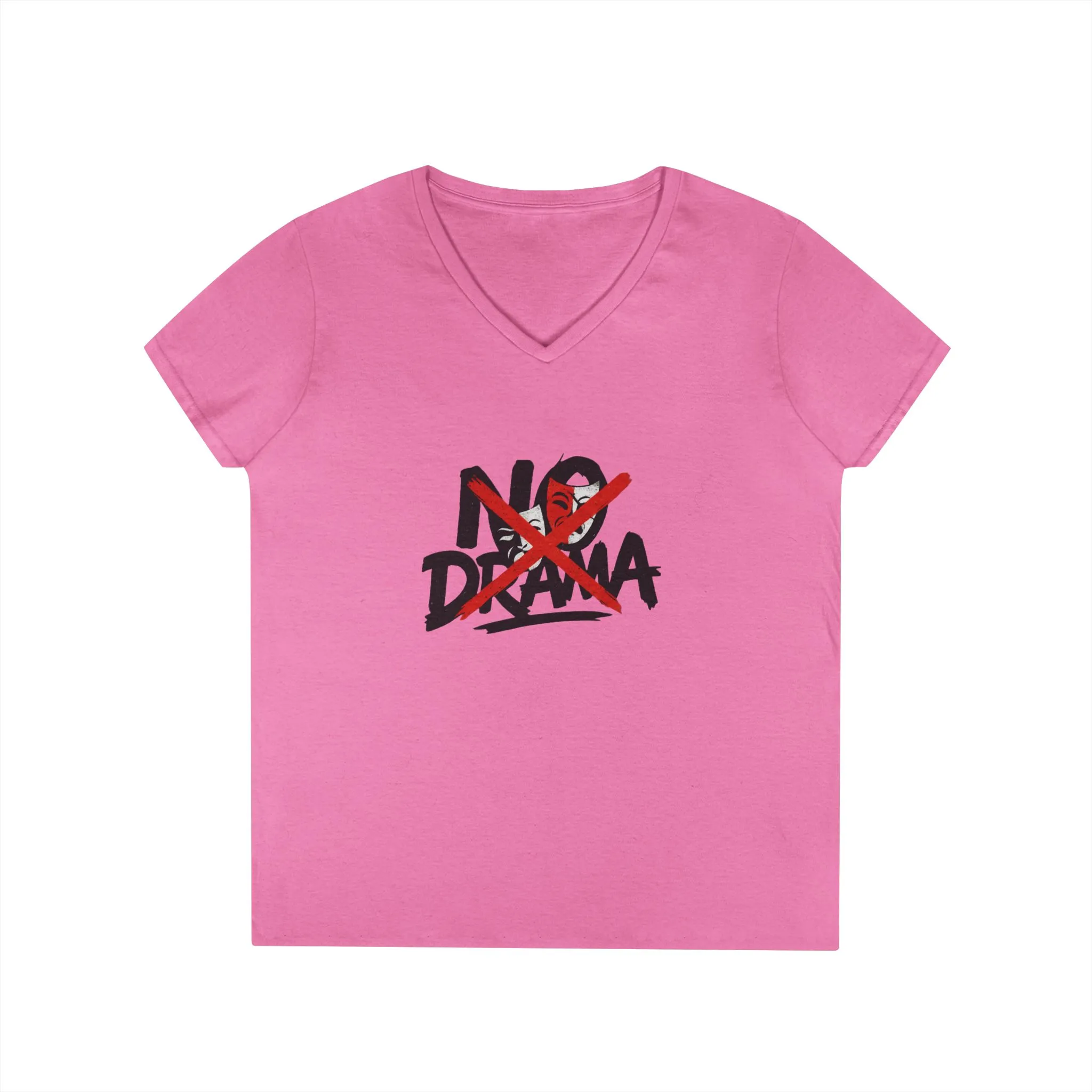 No Drama Ladies' V-Neck T-Shirt, Casual Graphic Tee, Perfect for Everyday Vibes, Gift Idea for Friends, Fun Statement Top, Mood Daily Modes - Image 14