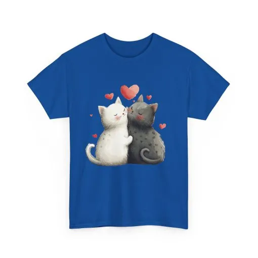 Cute Cat Love T-Shirt, Adorable Feline Couple Tee, Gift for Cat Lovers, Valentine's Day Shirt, Cozy Everyday Wear, Cat Mom T-Shirt - Image 18