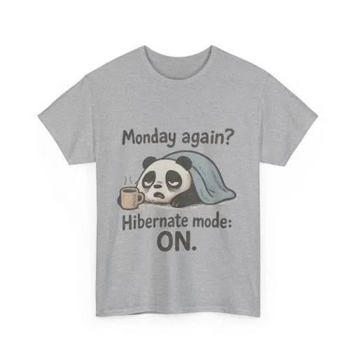Funny Panda Hibernate Tee, Cute Animal Shirt, Unisex Cotton Tee, Gift for Lazy Days, Monday Motivation T-shirt - Image 12