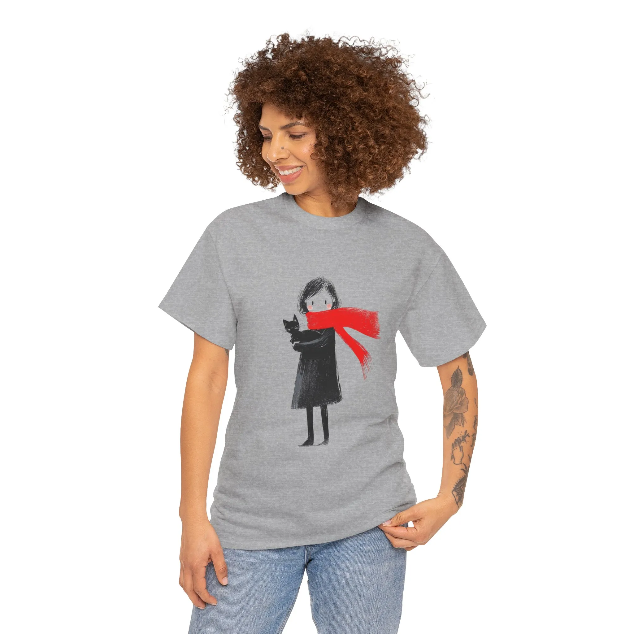 Cozy Cat Lover Tee, Unisex Cotton T-Shirt for Cat Owners, Gift for Pet Lovers, Cute Animal Apparel, Perfect for All Occasions - Image 7