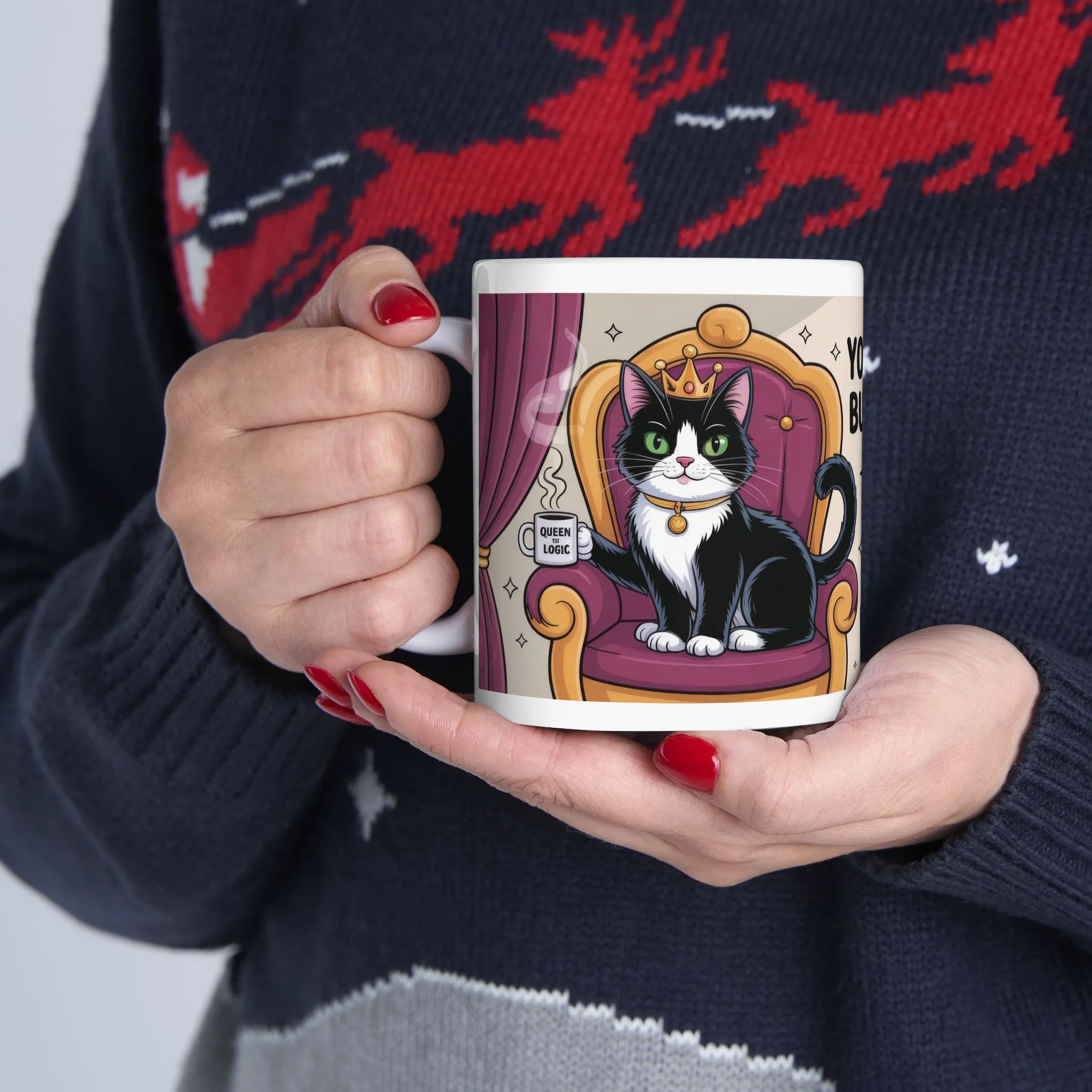 Funny Cat Mug, Im Right Because I Said So, Queen of Logic Coffee Cup, Sassy Kitty Humor Gift, Confident Cat Lover Mug, Funny Gift - Image 7