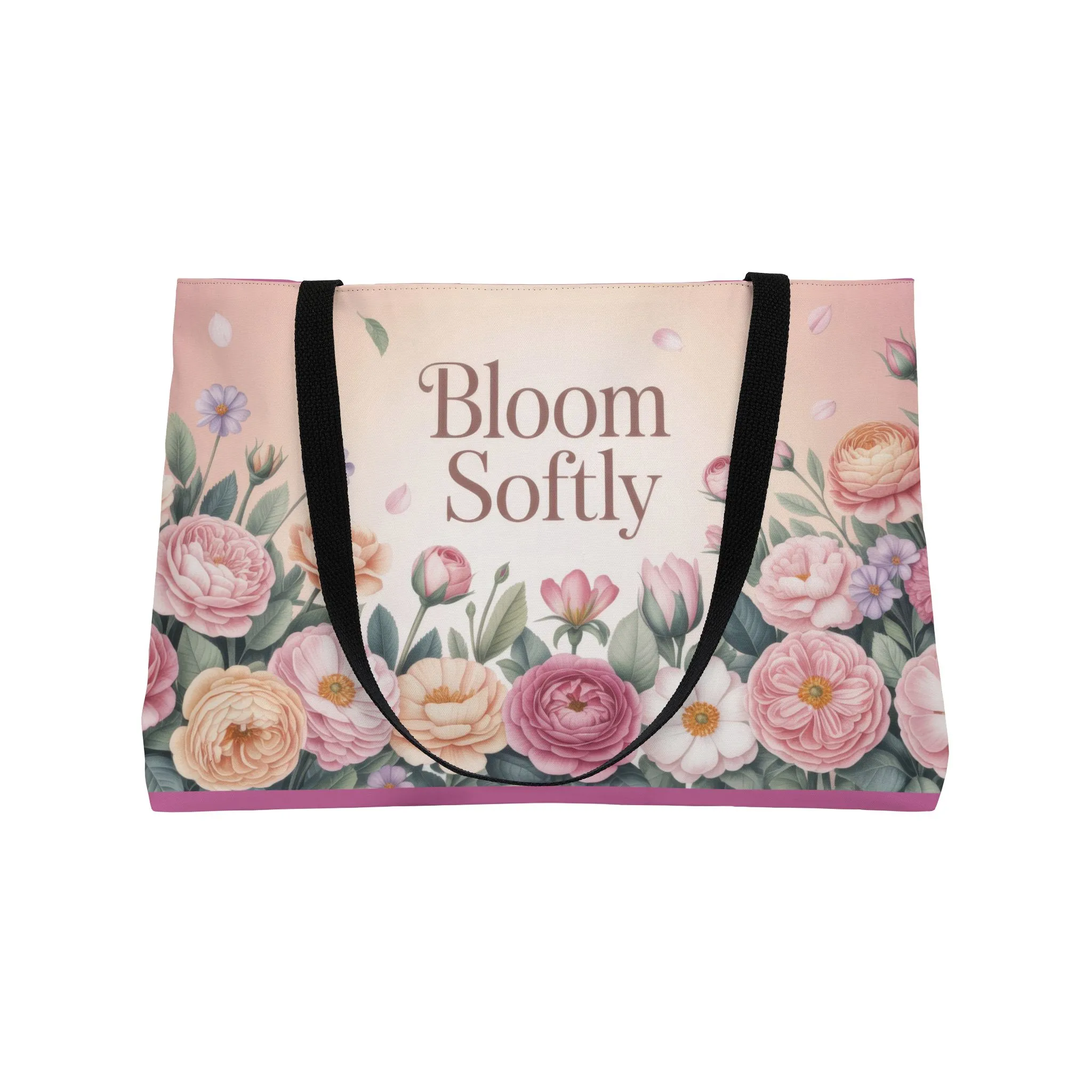 Bloom Softly Floral Weekender Tote Bag, Travel Bag, Beach Bag, Stylish Weekend Getaway Tote, Perfect for Gifts, Floral Print - Image 4