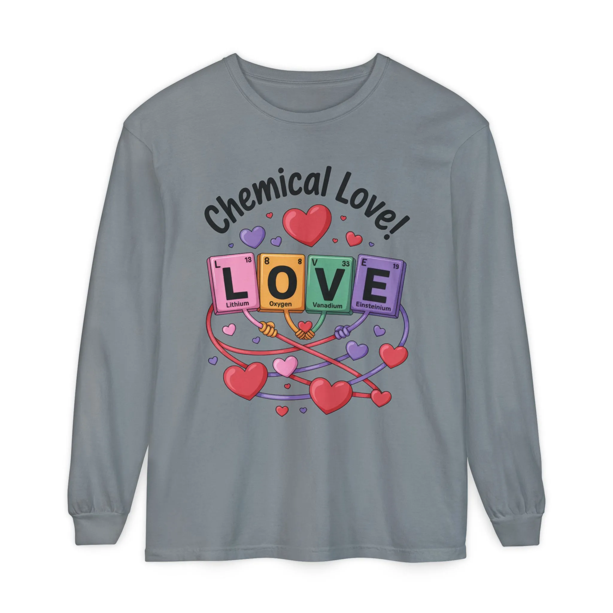 Chemical Love Long Sleeve T-Shirt Women's, Perfect Gift for Science Lovers, Valentine's Day, Chemistry Enthusiasts, Casual Wear, Cute - Image 9