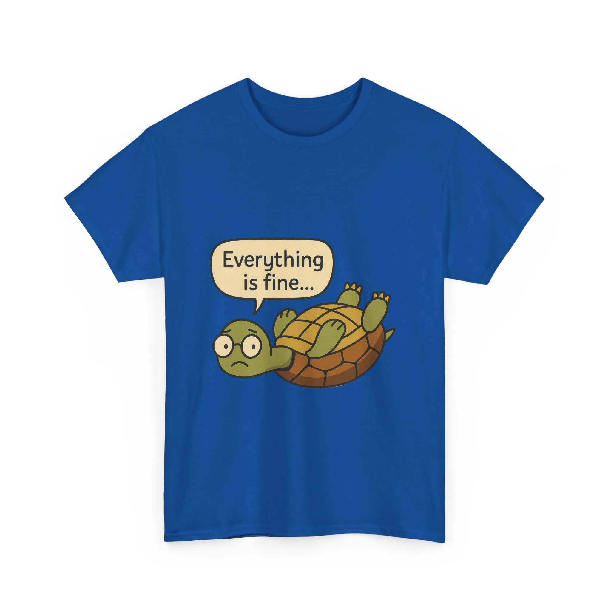 Everything is Fine Turtle Tee, Funny Unisex Cotton Tee, Cute Animal Shirt, Gift for Nature Lovers, Great for Humor, Positive message t-shirt - Image 4