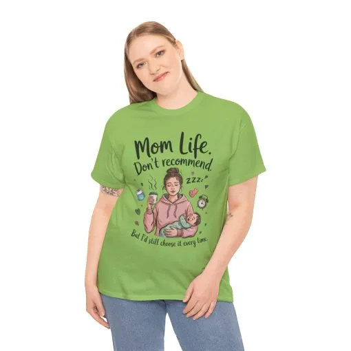 Funny Mom Life T-Shirt, Don't Recommend But I'd Choose It Every Time, New Mom Gift, Tired Mama Humor Tee, Mom Life Tee, Mother's Day Gift - Image 20