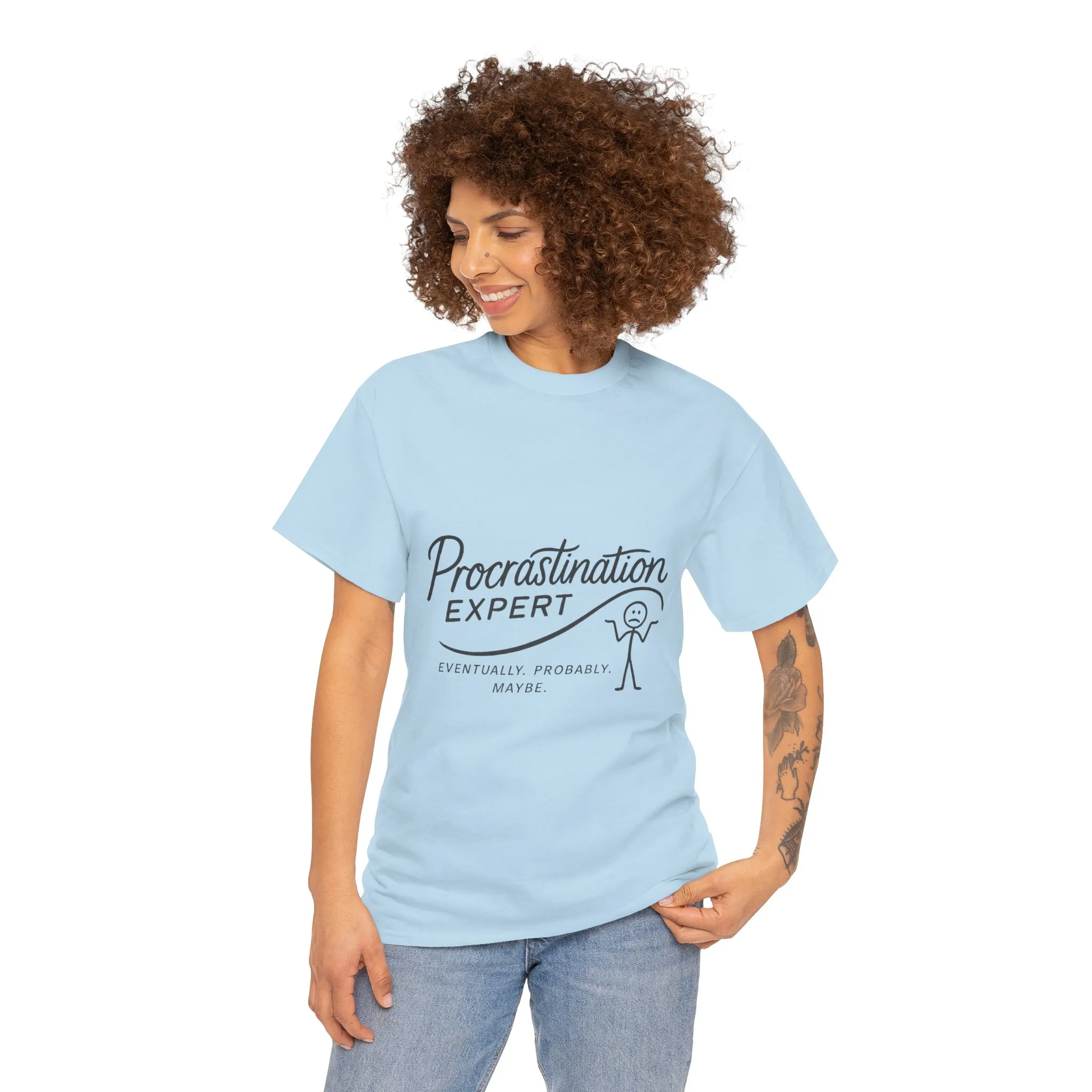 Procrastination Expert Women's Heavy Cotton Tee, Funny T-Shirt, Gift for Students, Casual Wear, Comfy Everyday Tee, Humor Shirt - Image 34