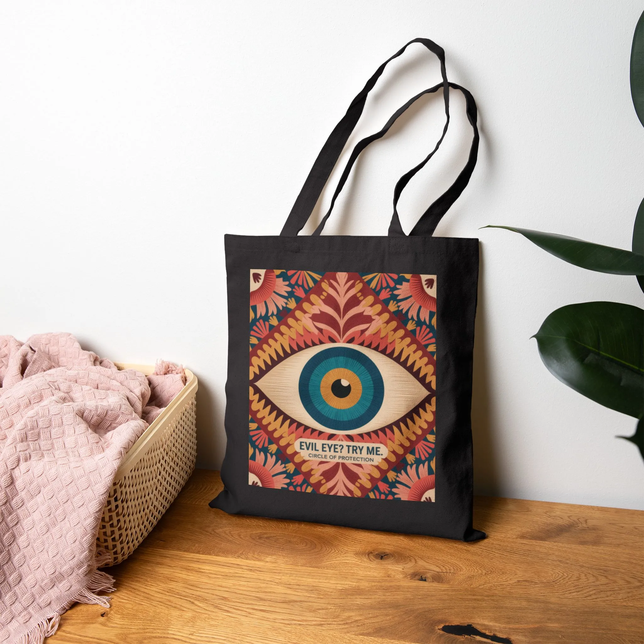 Vibrant Eye Design Canvas Tote Bag, Boho Shopper, Eco-Friendly Grocery Bag, Gift for Art Lovers, Sustainable Fashion - Image 11