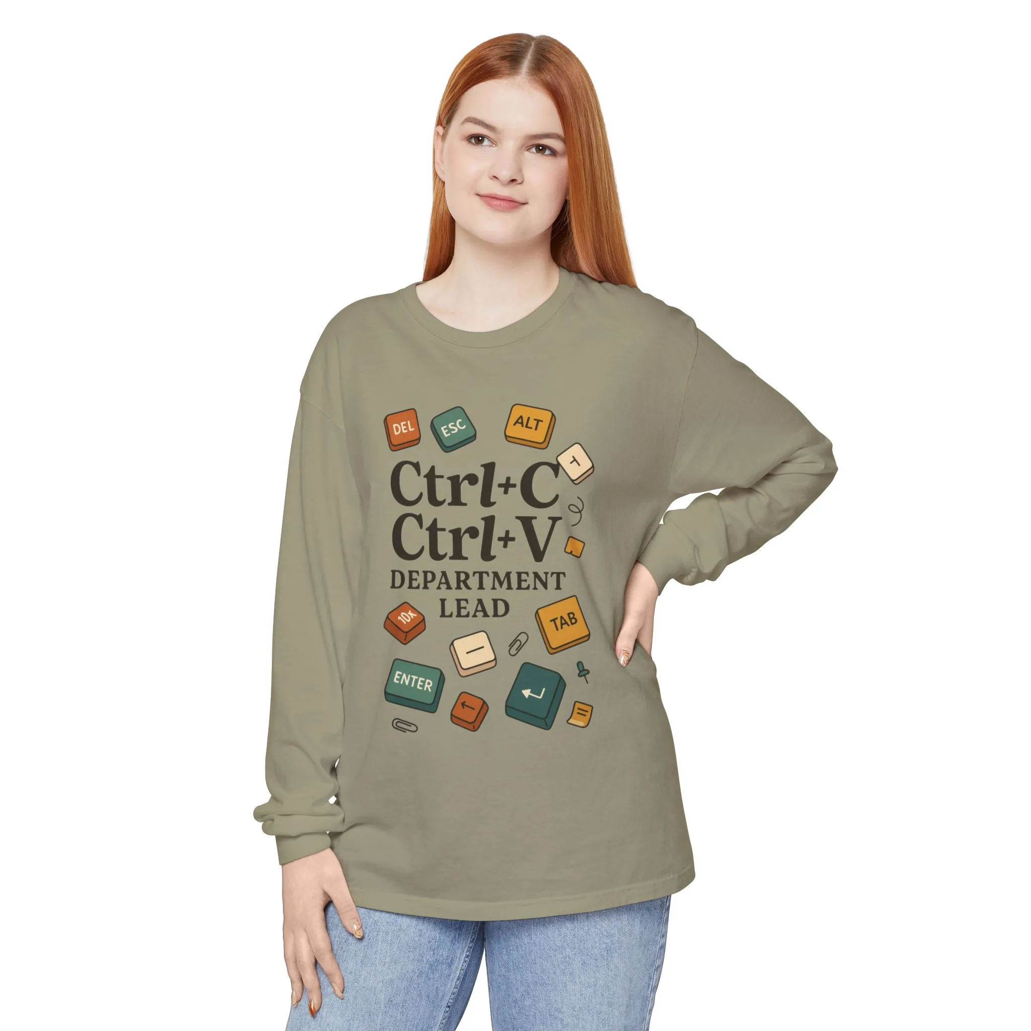Graphic Long Sleeve Tee, Ctrl+C Ctrl+V Department Lead, Funny Office Humor Shirt, Programmer Gift, Tech Nerd Tee, IT Department Apparel - Image 12