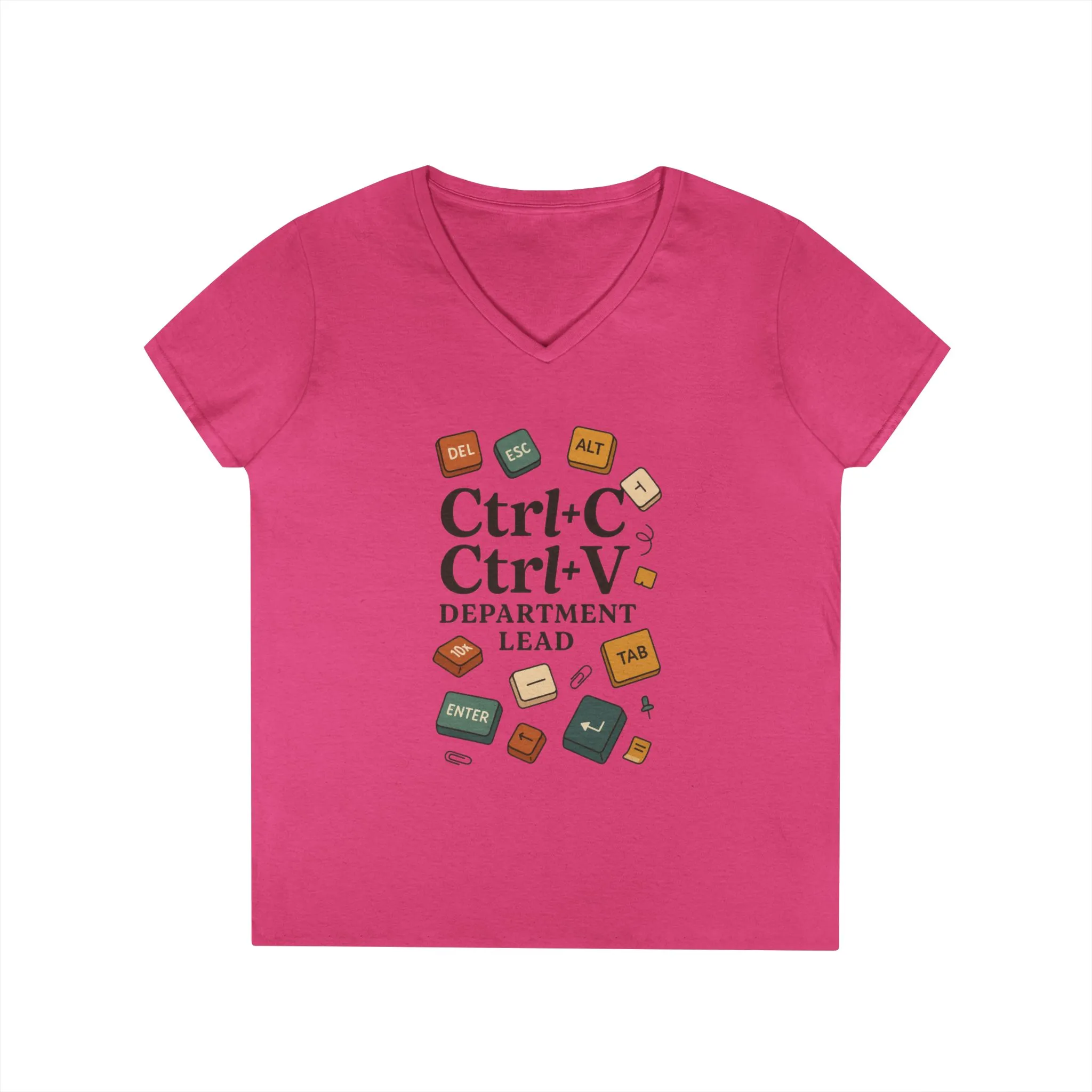 Tech Savvy Ladies V-Neck T-Shirt, Funny Coding Tee, Programmer Gift, Office Humor Top, CTRL C V Shirt, Work From Home Clothes - Image 22