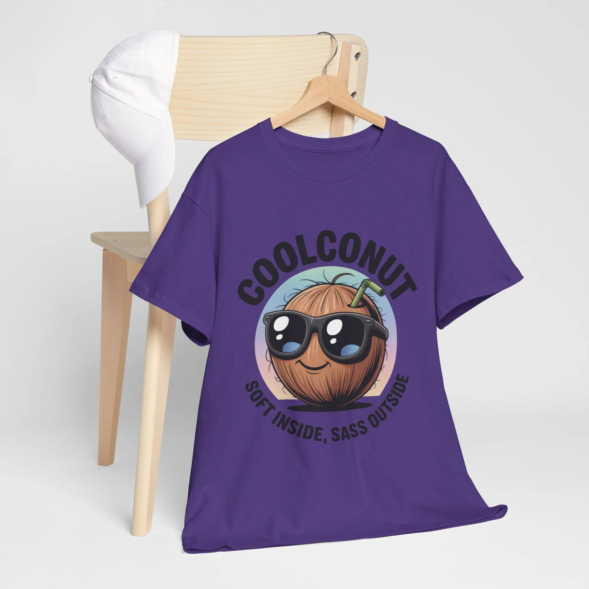 Coolconut Women's Heavy Cotton Tee, Fun Casual Shirt, Gift for Coconut Lovers, Summer Vibes Tee, Soft Inside Sass Outside Shirt - Image 15
