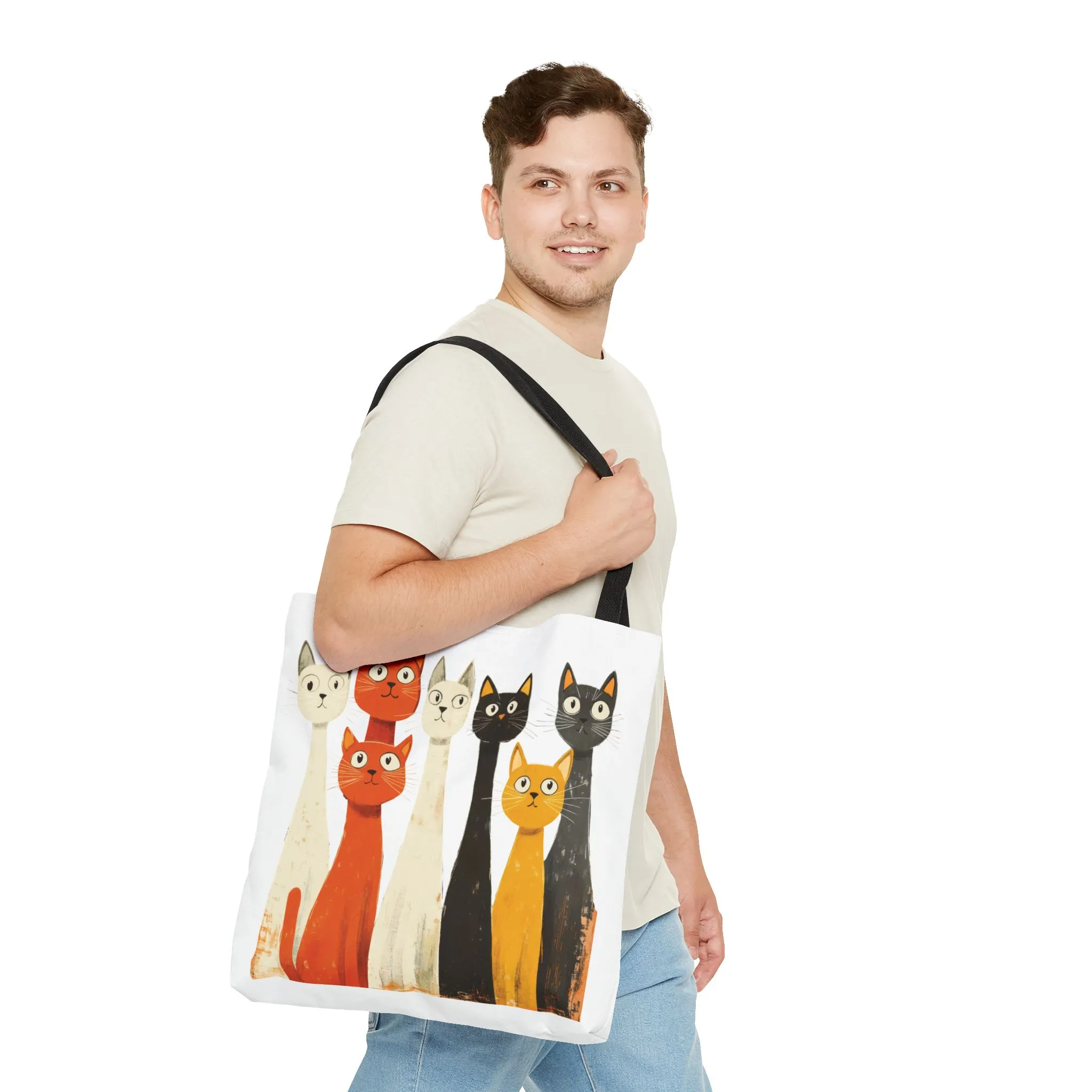 Playful Cat Design Tote Bag – Perfect for Animal Lovers - Image 4