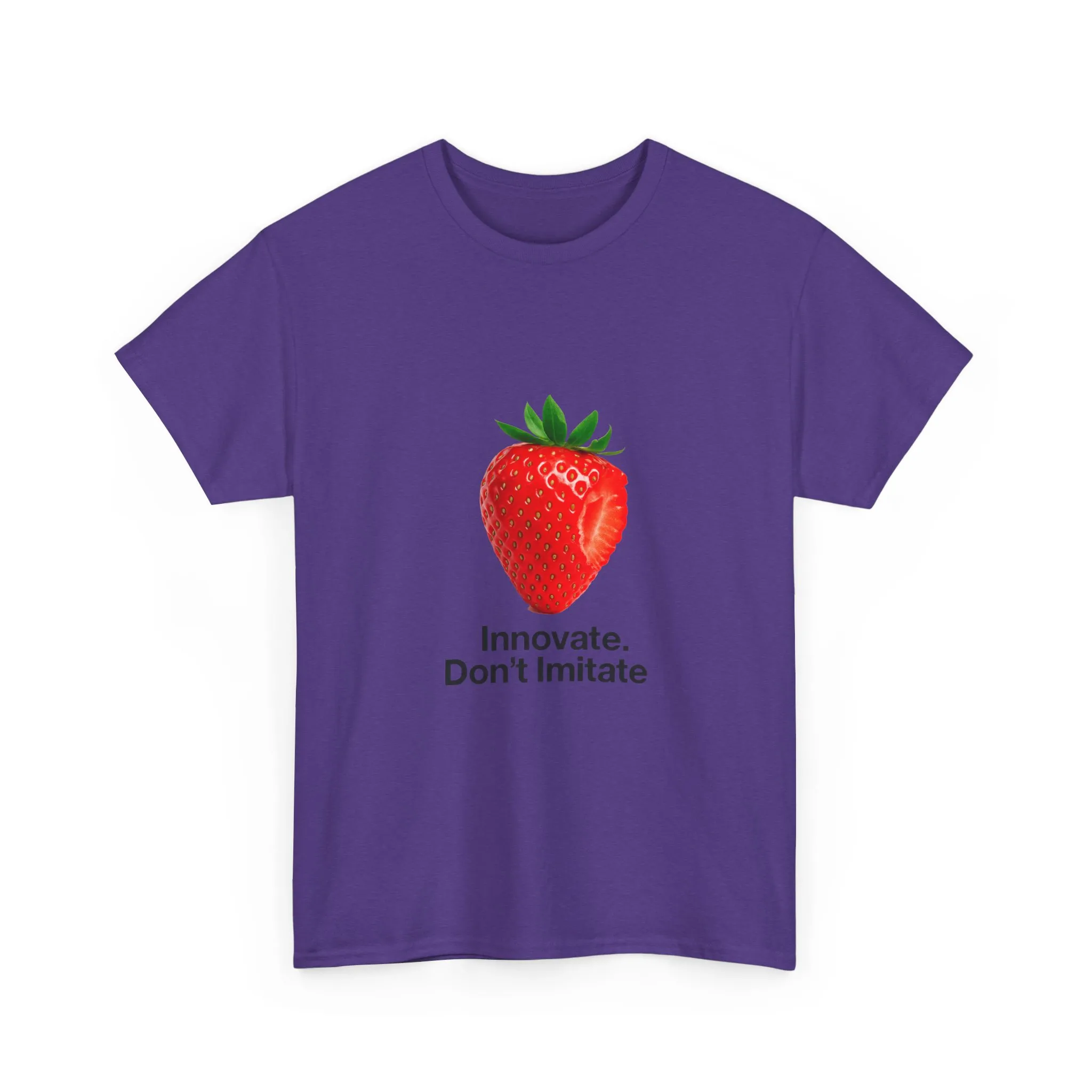 Strawberry Women's Heavy Cotton Tee, Innovate Don't Imitate Shirt, Graphic Tee, Casual Wear, Gift Idea, Summer Style, Witty Design T-Shirt - Image 24