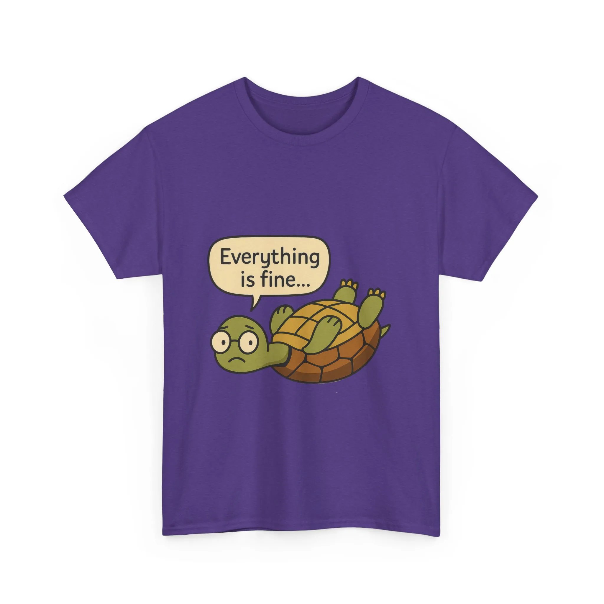 Everything is Fine Turtle Tee, Funny Unisex Cotton Tee, Cute Animal Shirt, Gift for Nature Lovers, Great for Humor, Positive message t-shirt - Image 36