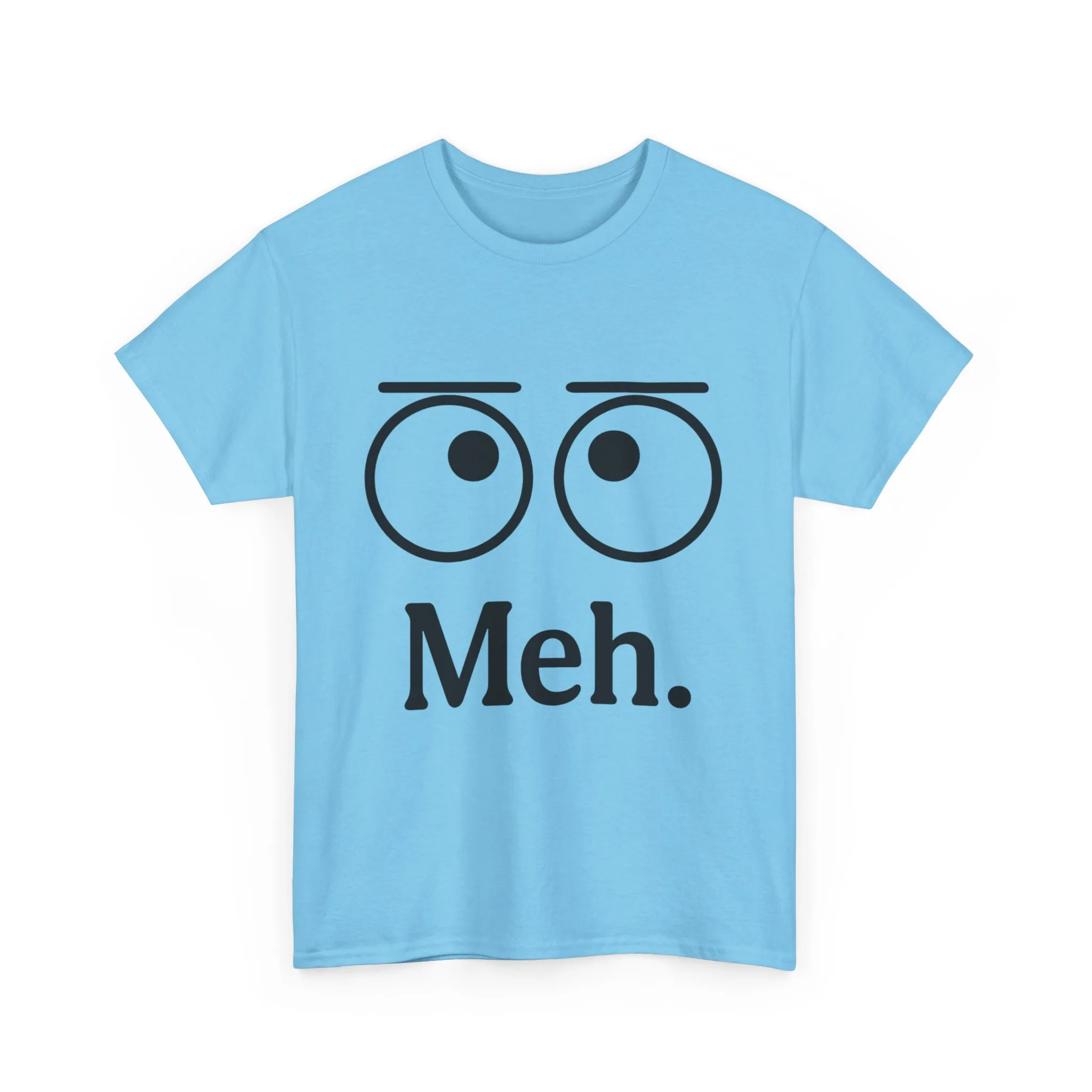 Funny Unisex Heavy Cotton Tee - 'Meh' Graphic Shirt, Casual Wear, Gift for Friends, Humor Tee, Everyday Outfit - Image 11