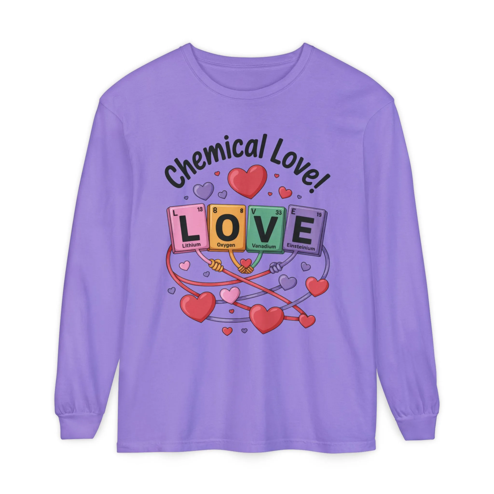 Chemical Love Long Sleeve T-Shirt Women's, Perfect Gift for Science Lovers, Valentine's Day, Chemistry Enthusiasts, Casual Wear, Cute - Image 11