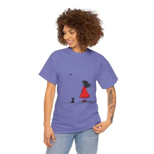 Cat Lover Tee, Cute Graphic T-Shirt, Cat & Girl Design, Gift for Cat Owners, Casual Stylish Unisex Cotton Shirt, Women's Cotton T-Shirt - Image 21