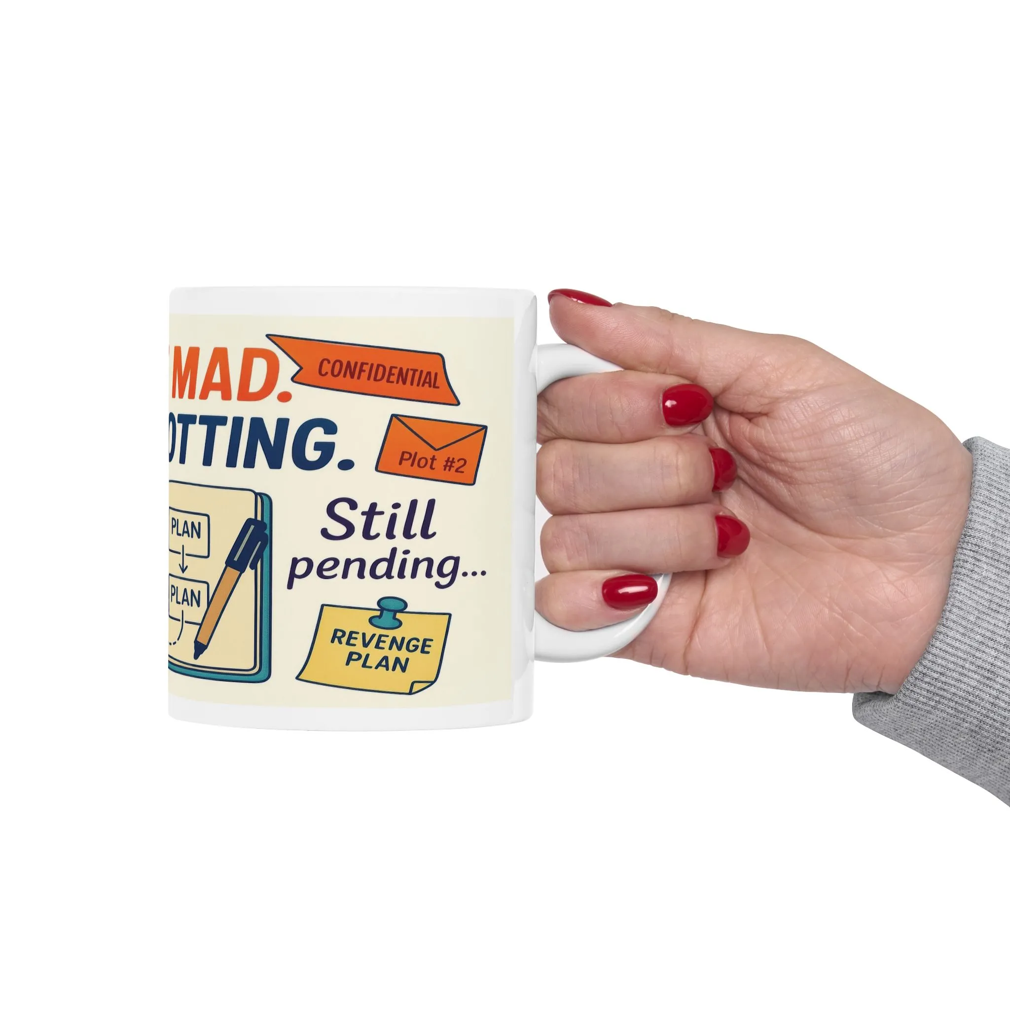 Funny Revenge Mug, Im Not Mad Just Plotting, Passive Aggressive Humor Coffee Cup, Sarcastic Office Gift, Funny Mug for Planning Lovers - Image 6