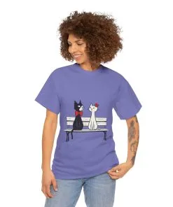Cute Cat Lovers Tee, Unisex Heavy Cotton Tee for Pet Owners, Funny Cat Shirt, Gift for Cat Lovers, Casual T-Shirt, Animal Art Tee