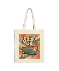 Retro Sunshine Tote Bag, Eco-Friendly Shopper, Beach Bag, Gift for Him/Her, Festival Carryall, Summer Vibes