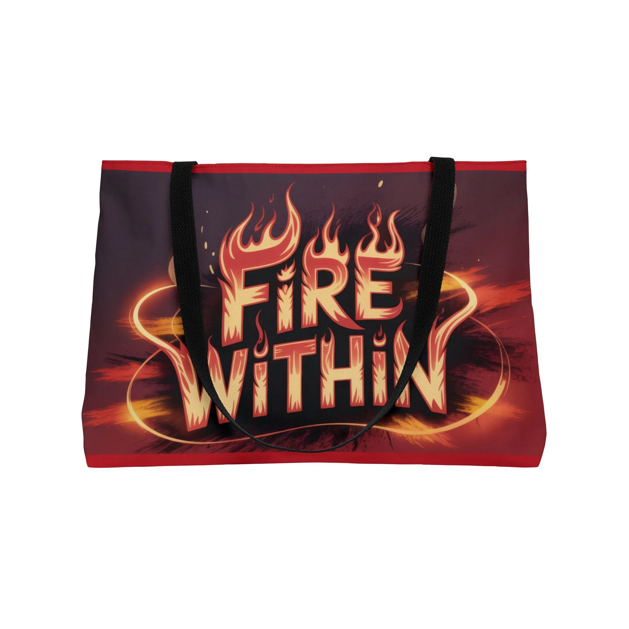 Fiery Weekender Tote Bag, Motivational Tote, Beach Bag, Travel Organizer, Gift for Adventurers, Stylish Daily Use - Image 3