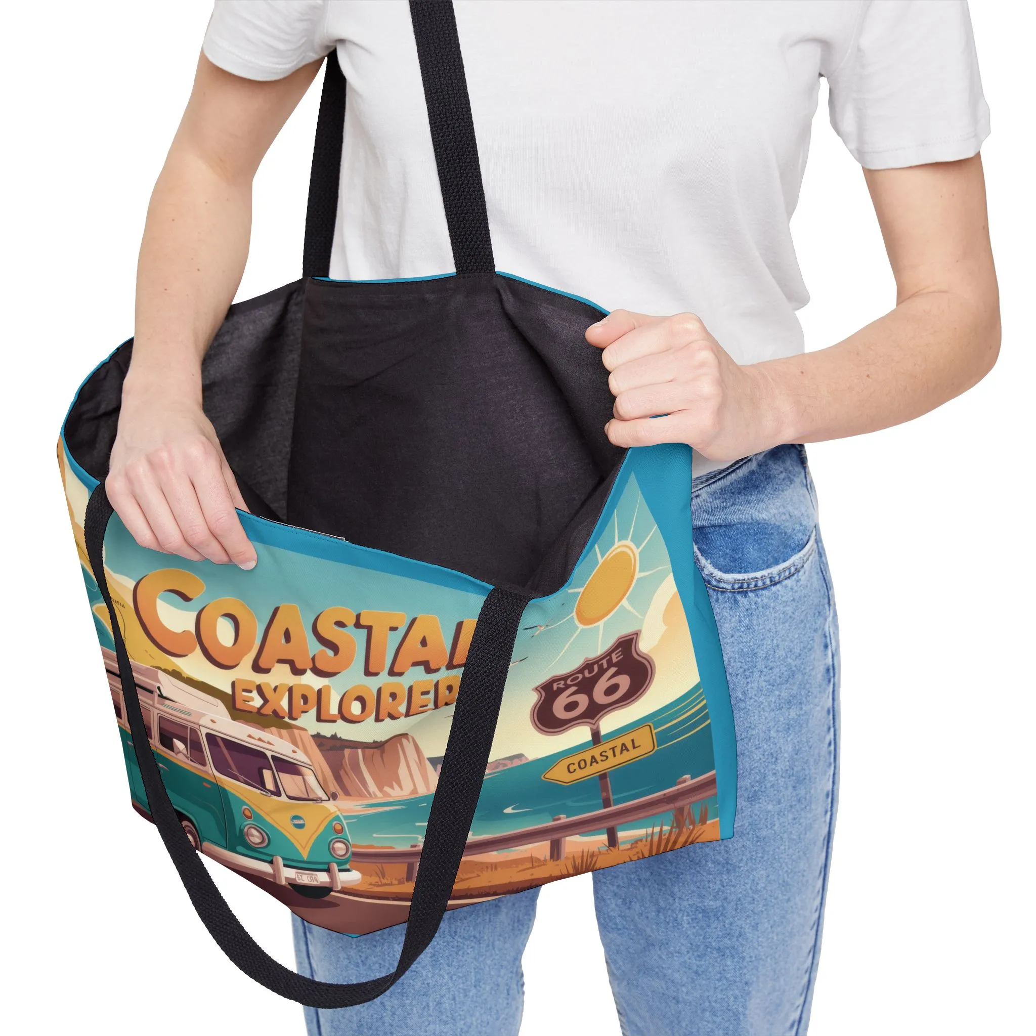 Coastal Adventure Weekender Tote Bag, Beach Bag, Travel Tote, Road Trip Essentials, Stylish Carry-All for Explorers - Image 3