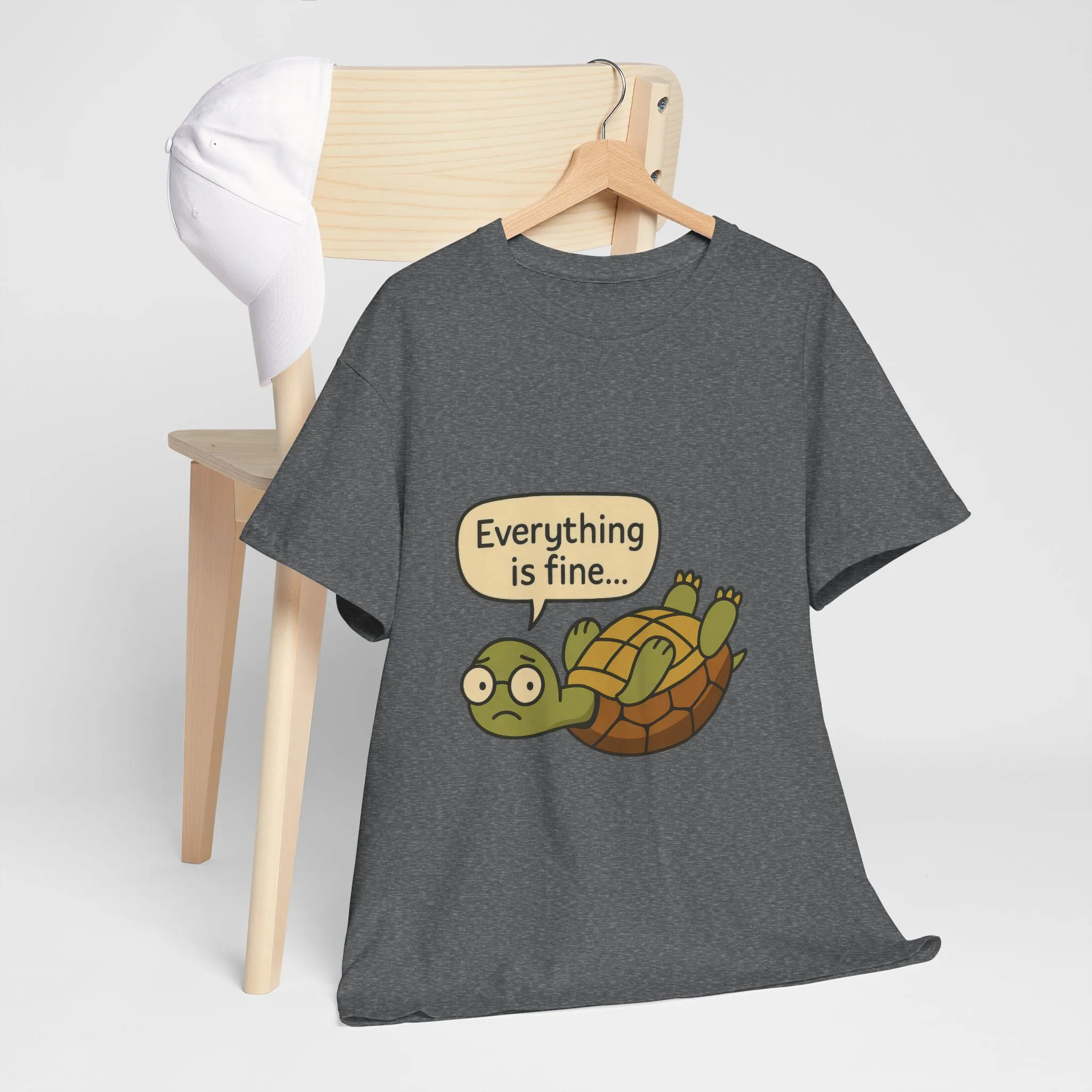 Everything is Fine Turtle Tee, Funny Unisex Cotton Tee, Cute Animal Shirt, Gift for Nature Lovers, Great for Humor, Positive message t-shirt - Image 22