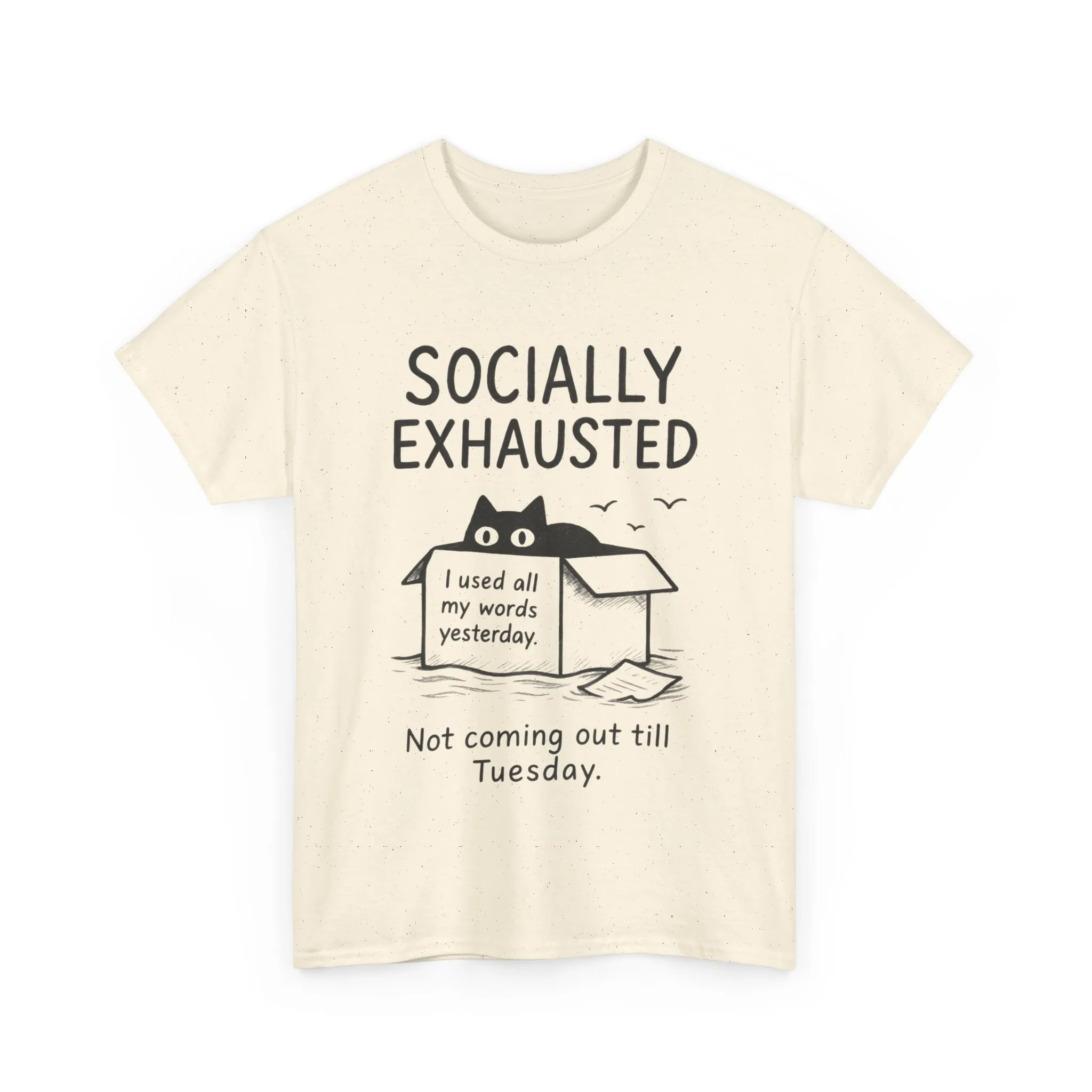 Socially Exhausted Tee, Perfect for Introverts, Gift for Shy Friends, Anxiety Relief Shirt, Funny Quote T-Shirt, Casual Wear, Unisex T-Shirt - Image 30
