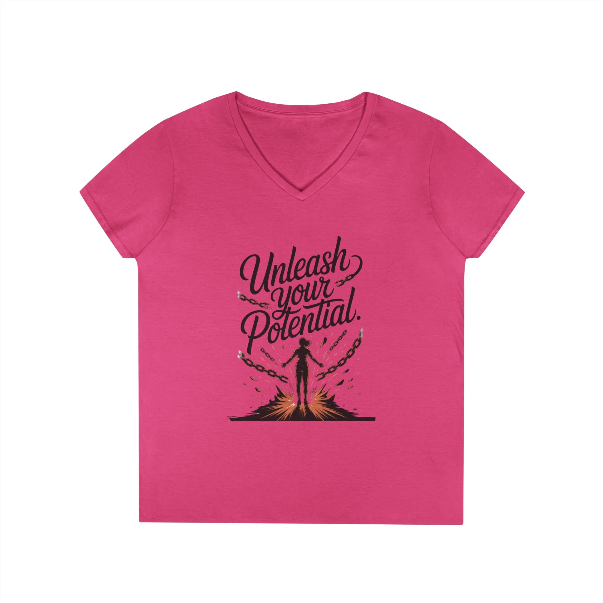 Empowering Ladies V-Neck T-Shirt | Unleash Your Potential | Gift for Motivation, Birthday, Inspirational Wear, Positive Energy Top - Image 20