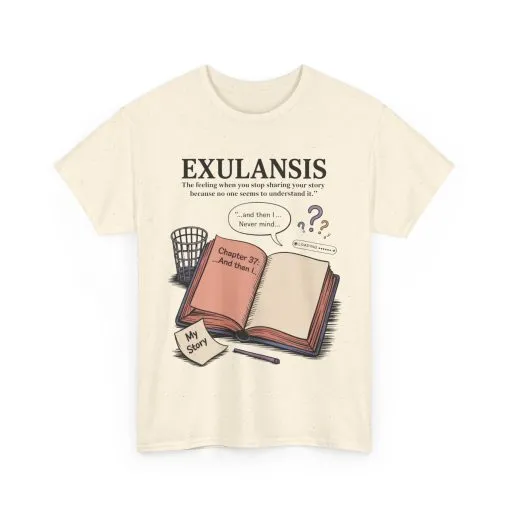 Exulansis Shirt, Emotional Aesthetic Word Tee, Deep Meaning Typography Graphic Tee, Women's Heavy Cotton Tee, deep meaning t shirt - Image 12