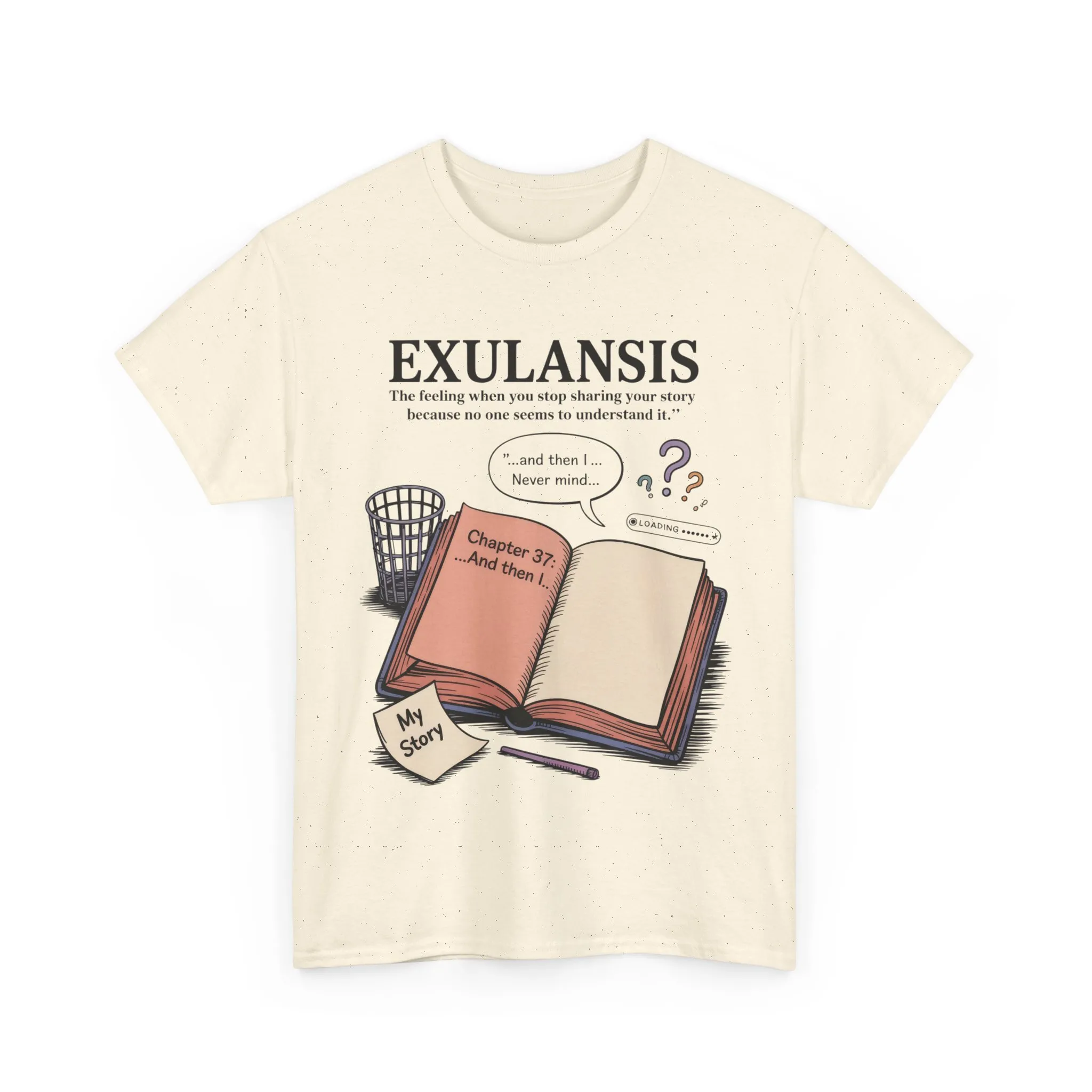 Exulansis Shirt, Emotional Aesthetic Word Tee, Deep Meaning Typography Graphic Tee, Women's Heavy Cotton Tee, deep meaning t shirt - Image 12