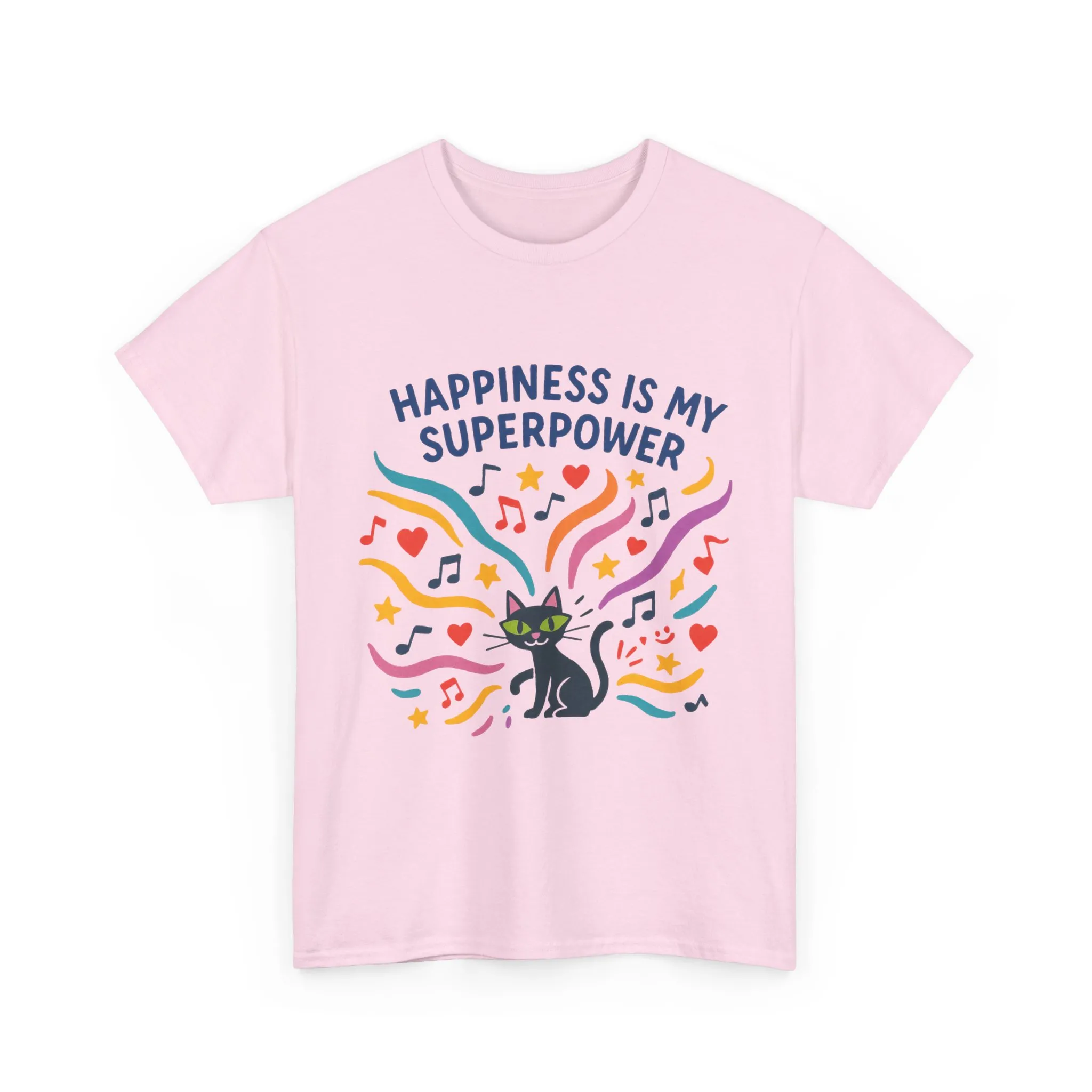 Happiness is My Superpower Tee - Fun Unisex Cotton T-Shirt, Gift for Cat Lovers, Cute Pet Apparel, Everyday Wear, Positive Vibes - Image 24