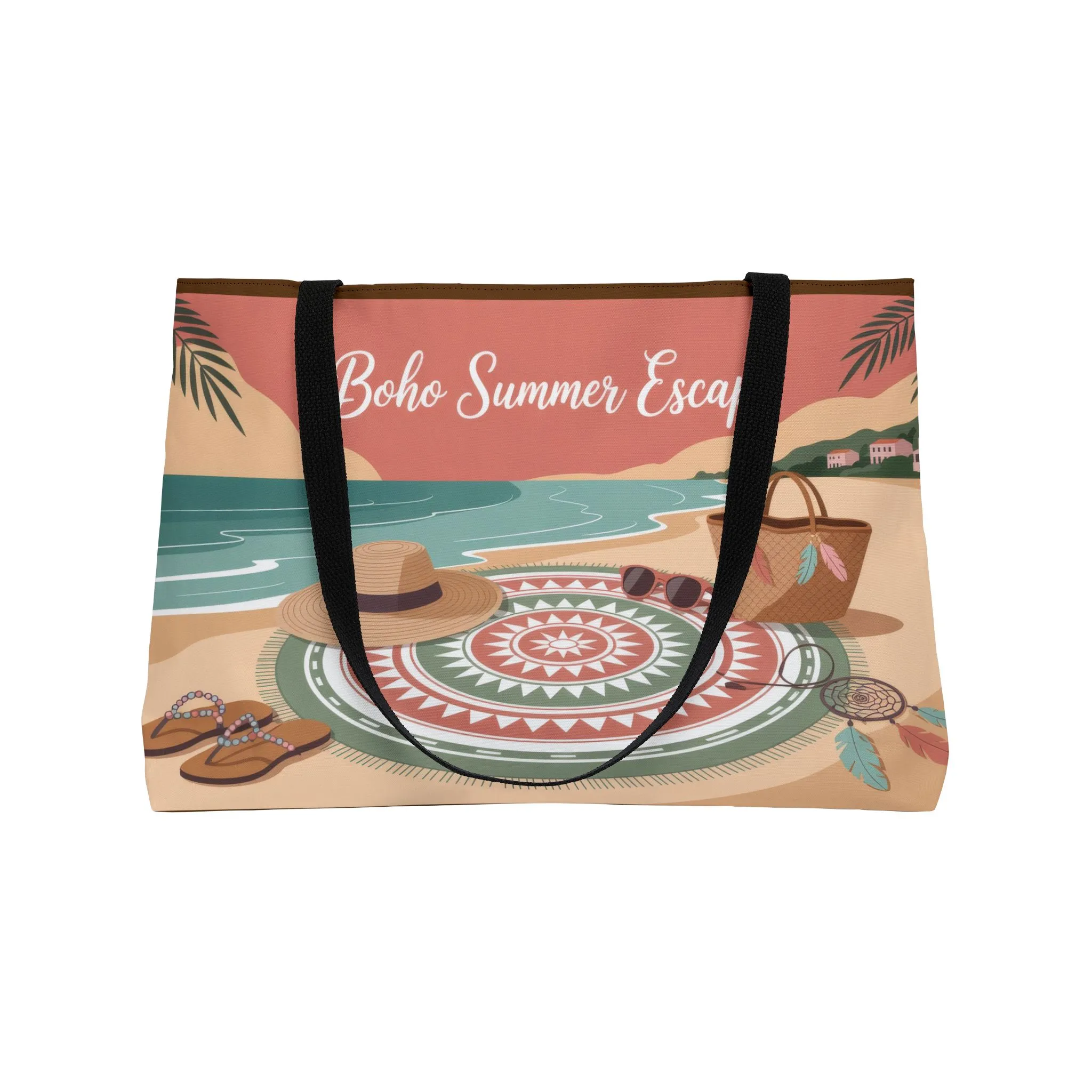 Boho Summer Escape Weekender Tote Bag , Perfect for Beach Days, Travel Tote Bag, beach bag - Image 5