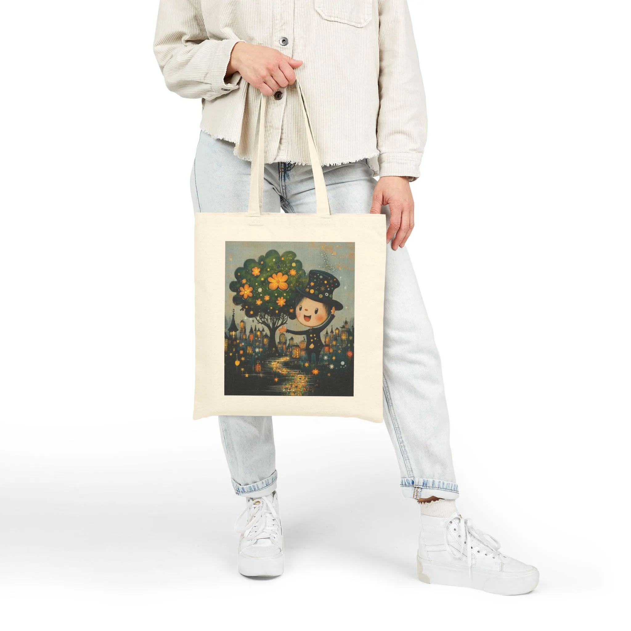 Eco-Friendly Cotton Canvas Tote Bag, Cute Gift for Nature Lovers, Beach Bag, Shopping Tote, Earth Day Accessory, Reusable Bag