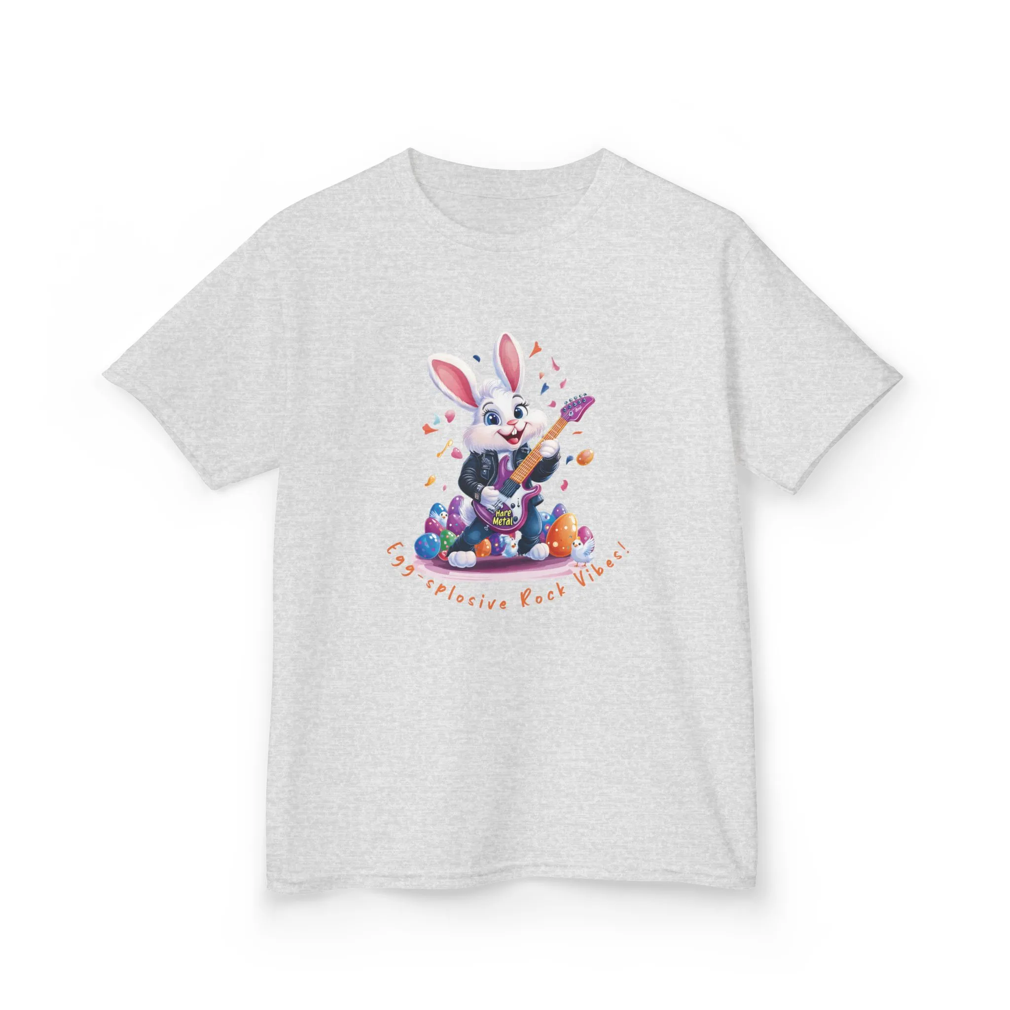 Explosive Rock Vibes Kids Tee - Fun Bunny Graphic T-Shirt for Young Rockstars, Gift for Easter, Rock Star Easter Bunny - Image 24